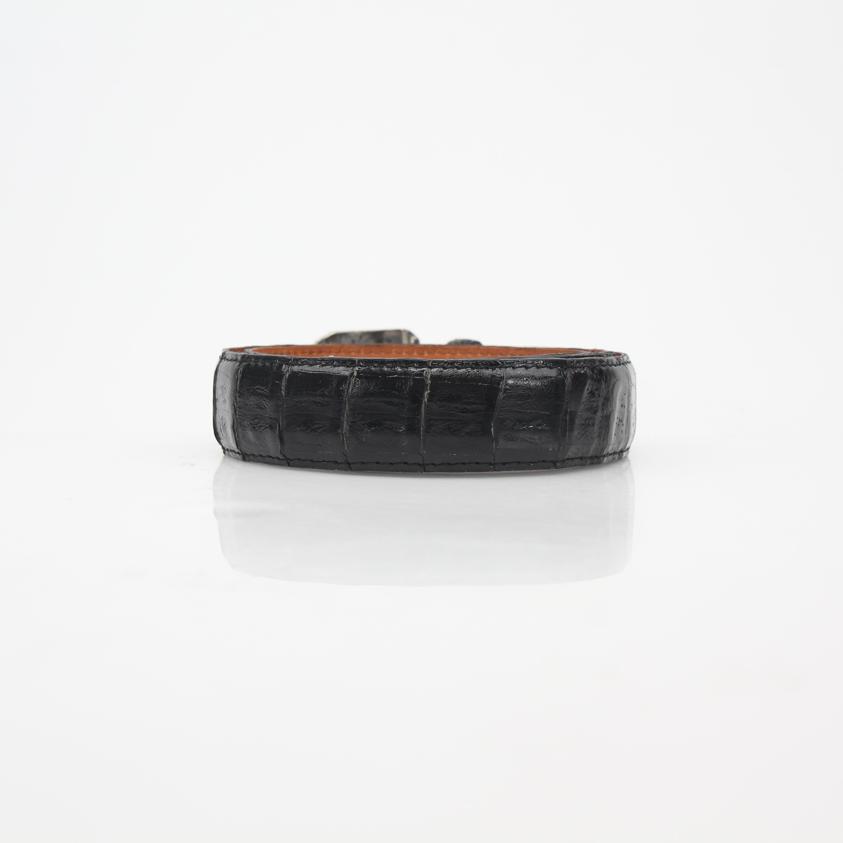 Christian Dior Black Genuine Alligator Classic Belt