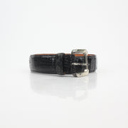Christian Dior Black Genuine Alligator Classic Belt
