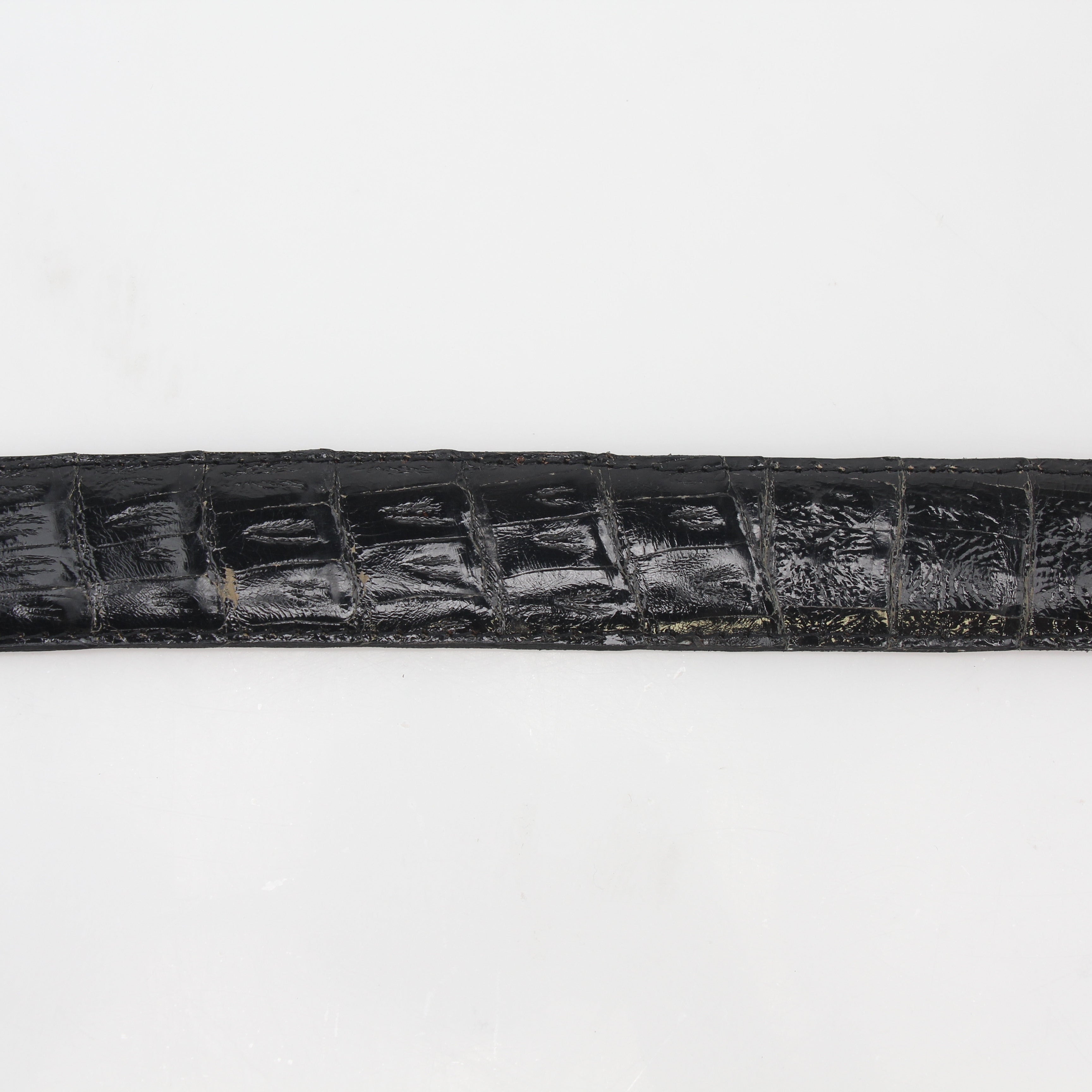Christian Dior Black Genuine Alligator Classic Belt