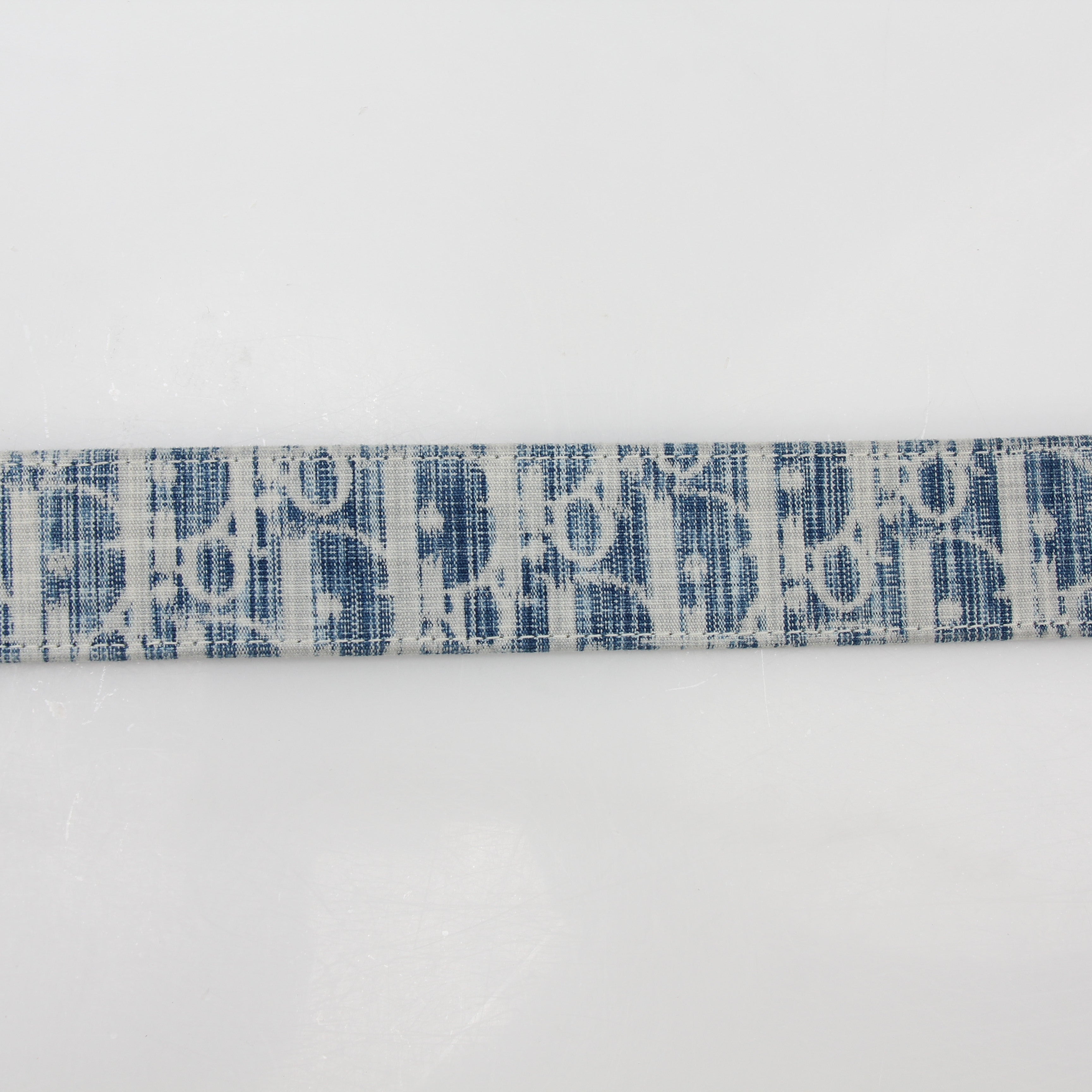 Christian Dior Blue Oblique Denim 30 Montaigne Reversible Belt Strap