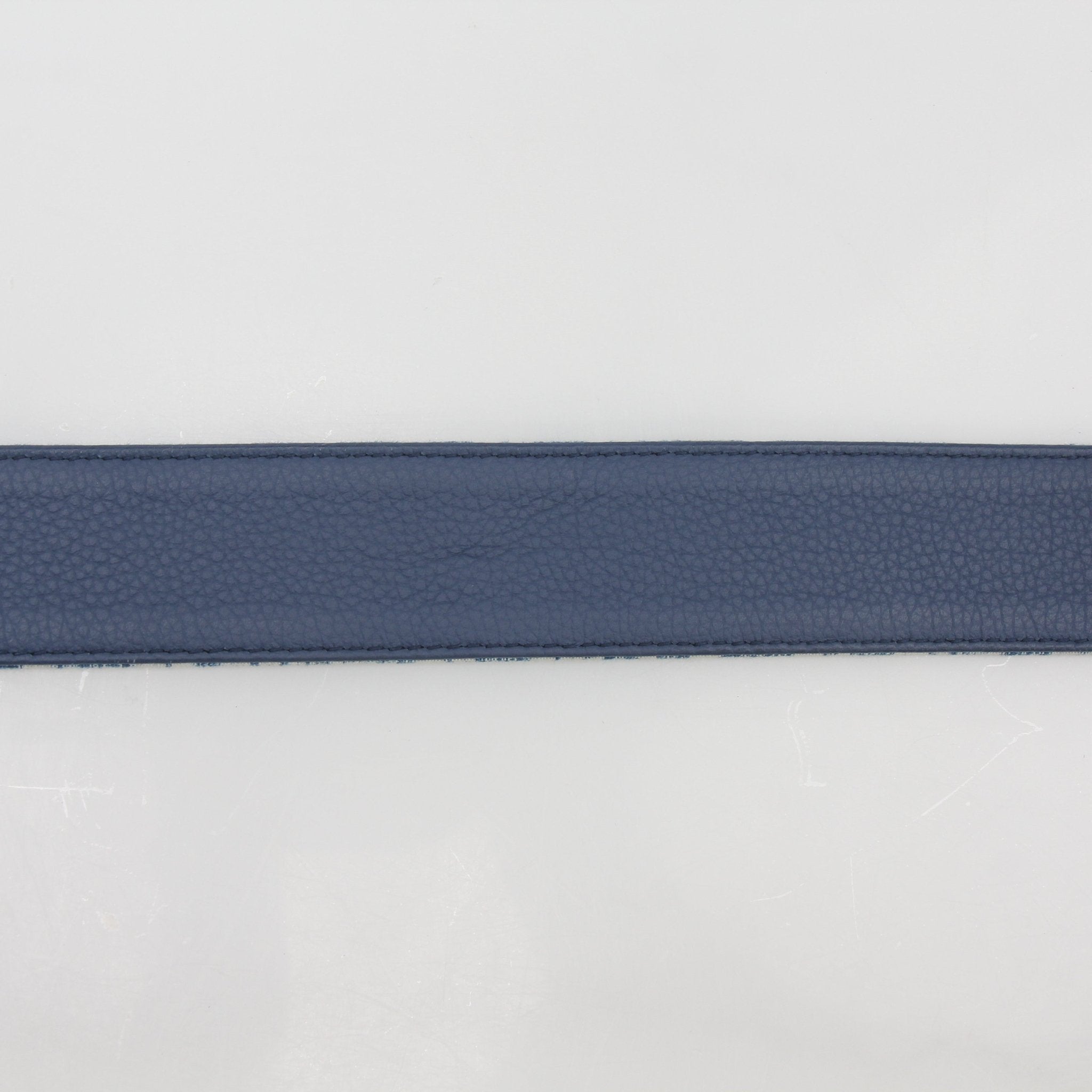 Christian Dior Blue Oblique Denim 30 Montaigne Reversible Belt Strap