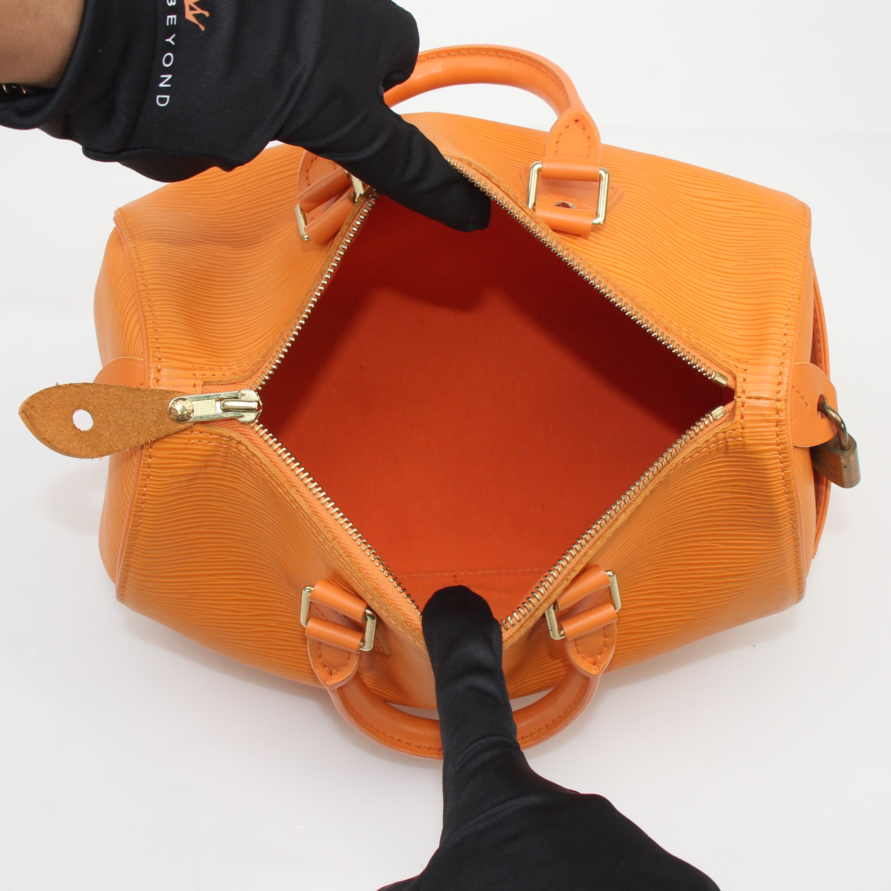 Louis Vuitton Orange Epi Leather Speedy 30 Boston Bag