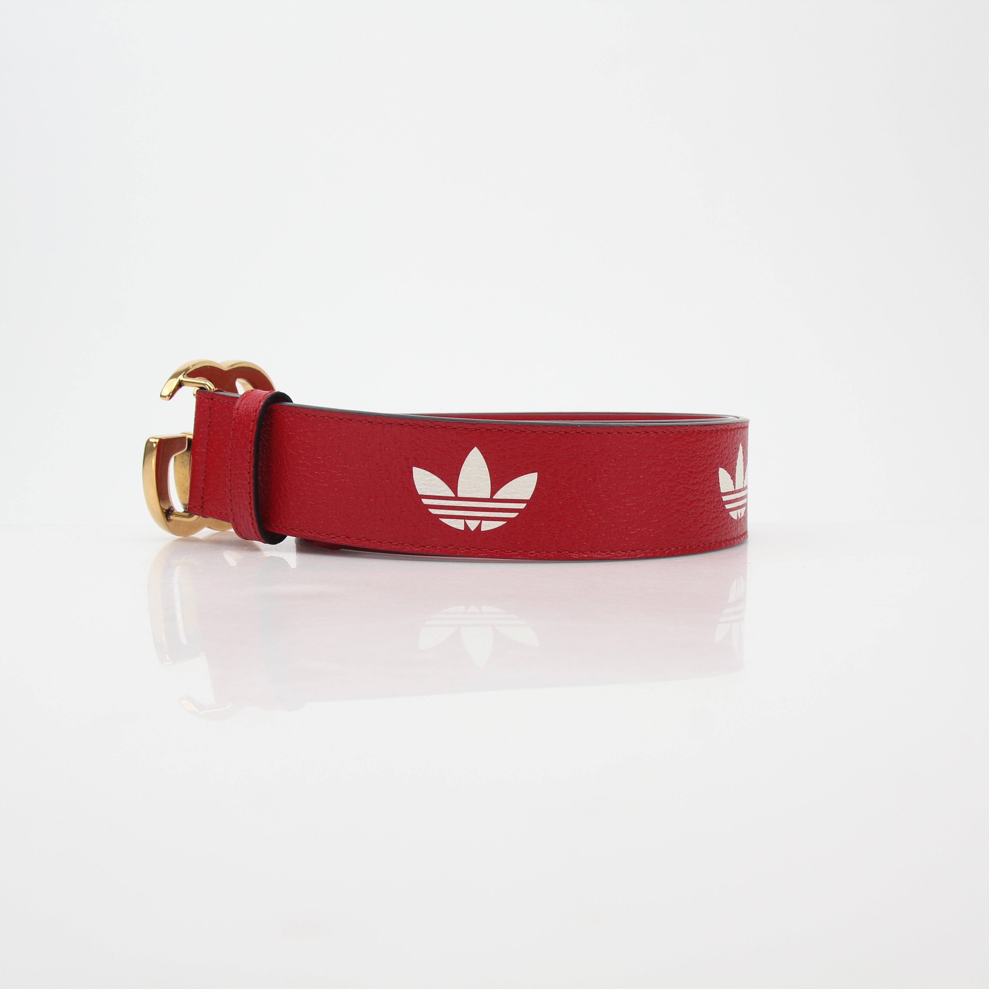 Adidas x Gucci Red GG Marmont Leather Belt