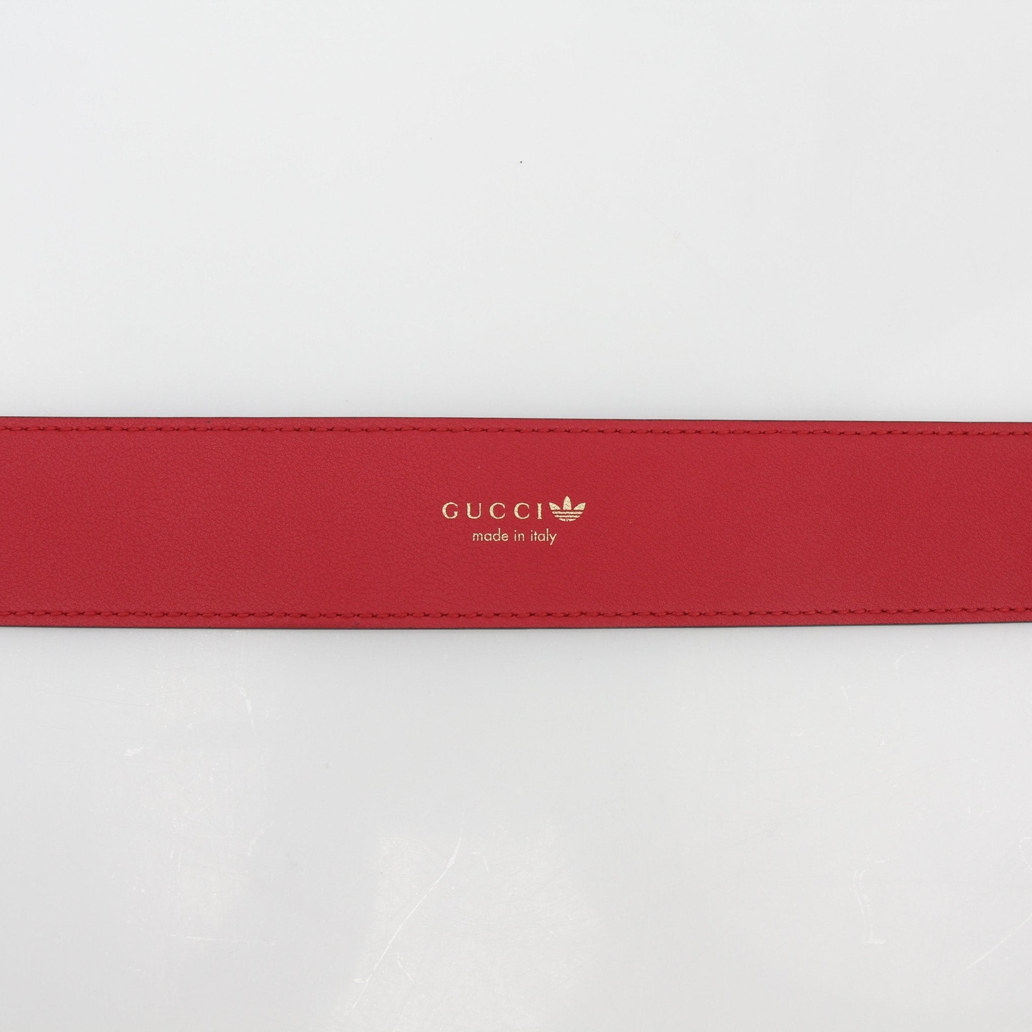 Adidas x Gucci Red GG Marmont Leather Belt