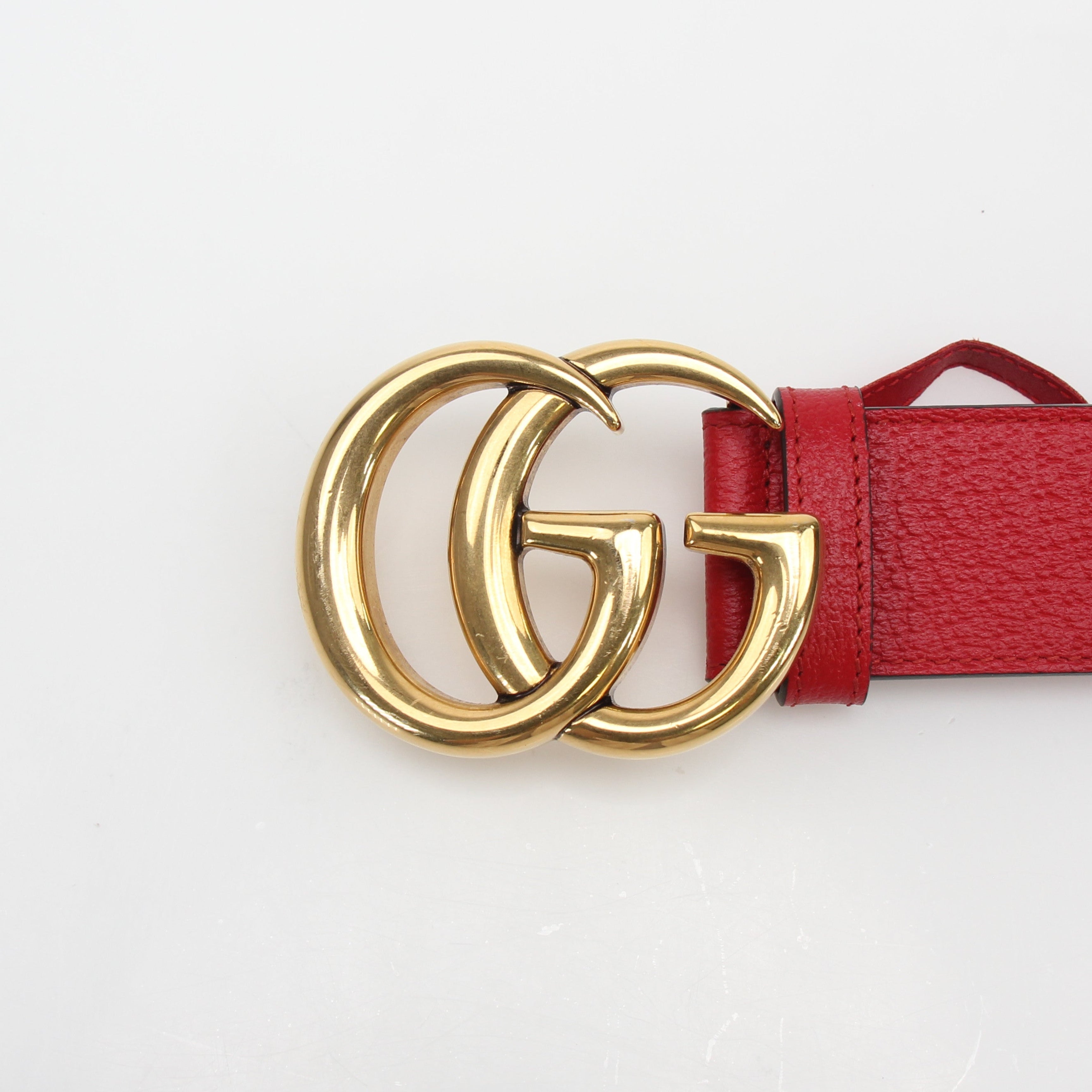 Adidas x Gucci Red GG Marmont Leather Belt