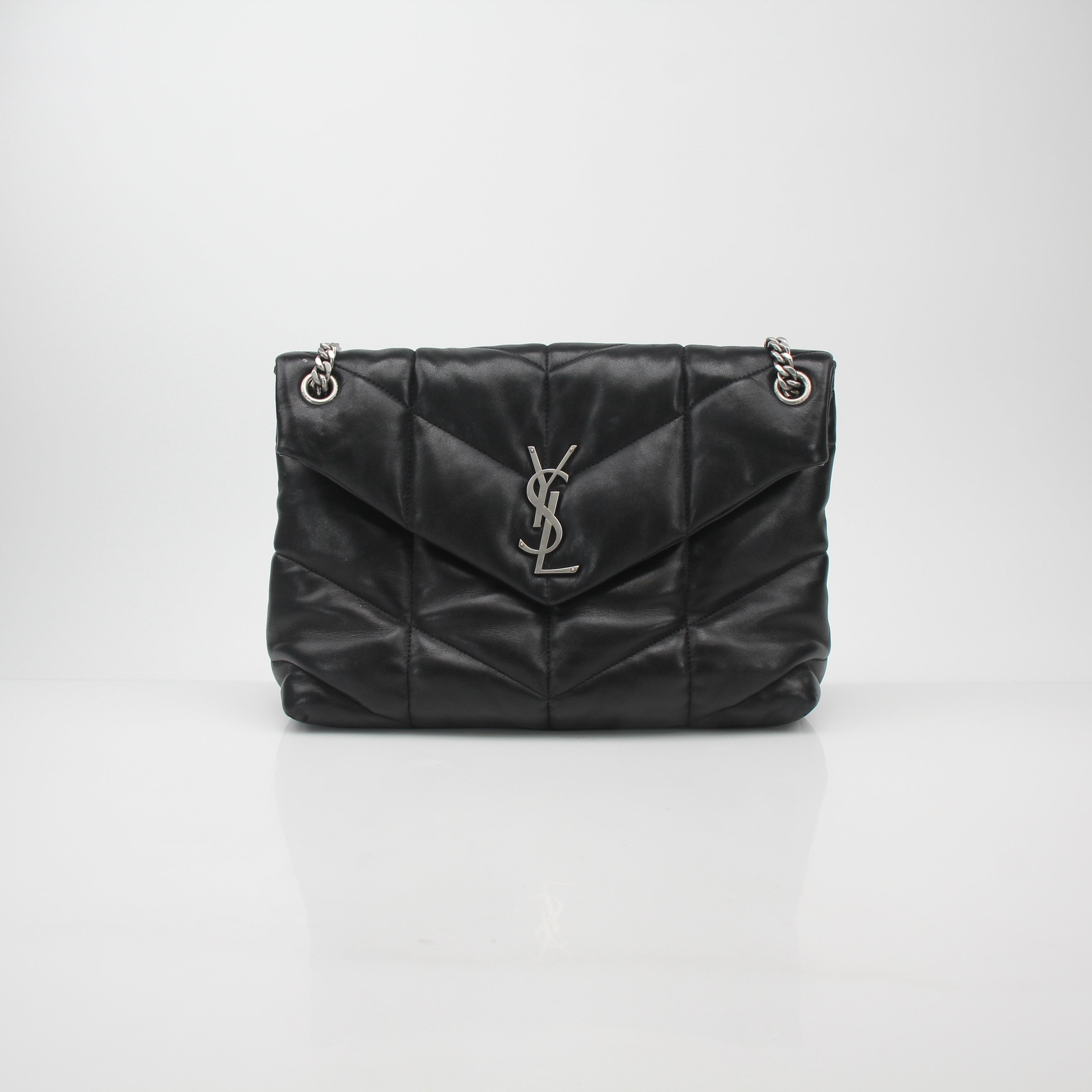 Saint Laurent Black Loulou Puffer Large Shoulder Bag ( Do not post need to redo bottom photo )