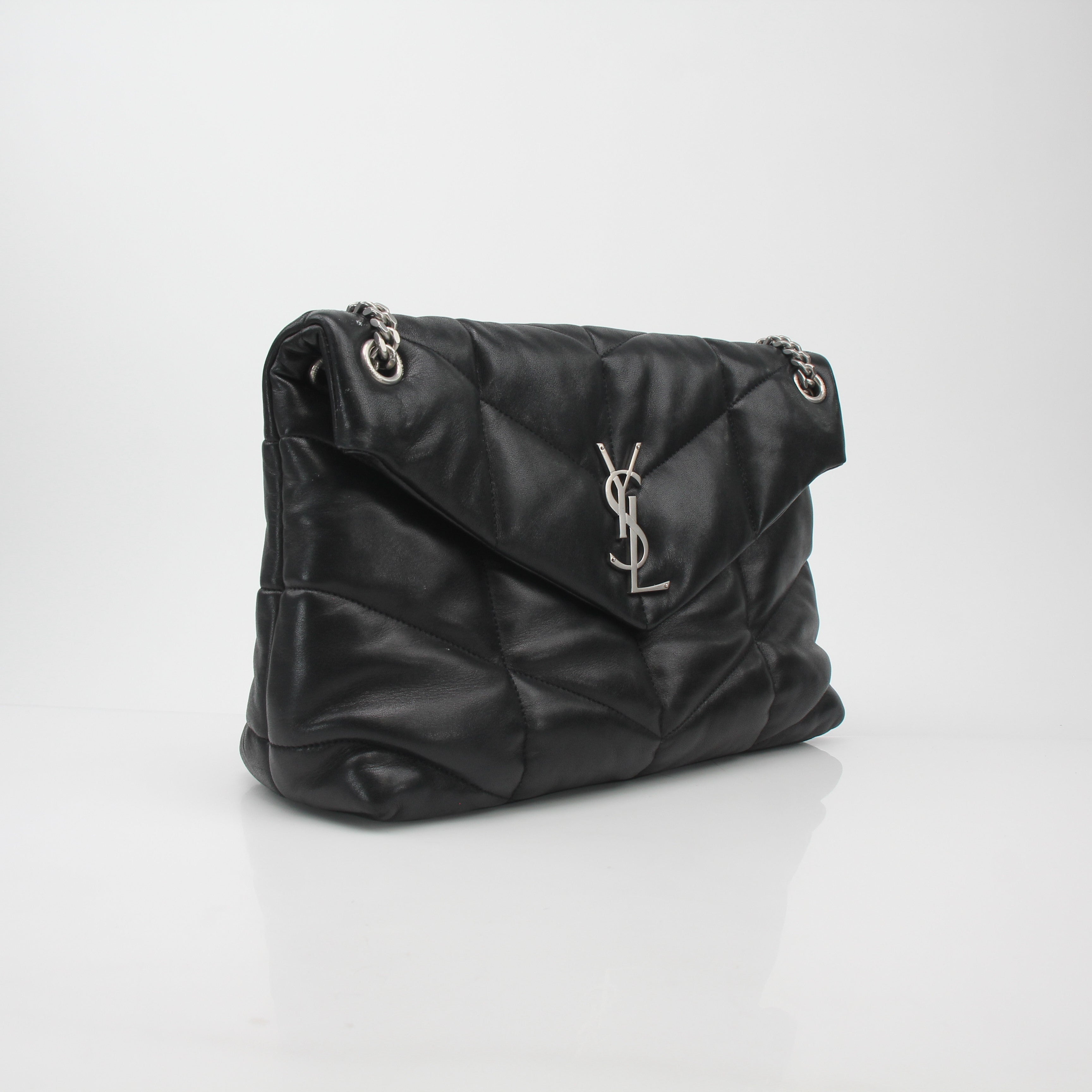 Saint Laurent Black Loulou Puffer Large Shoulder Bag ( Do not post need to redo bottom photo )