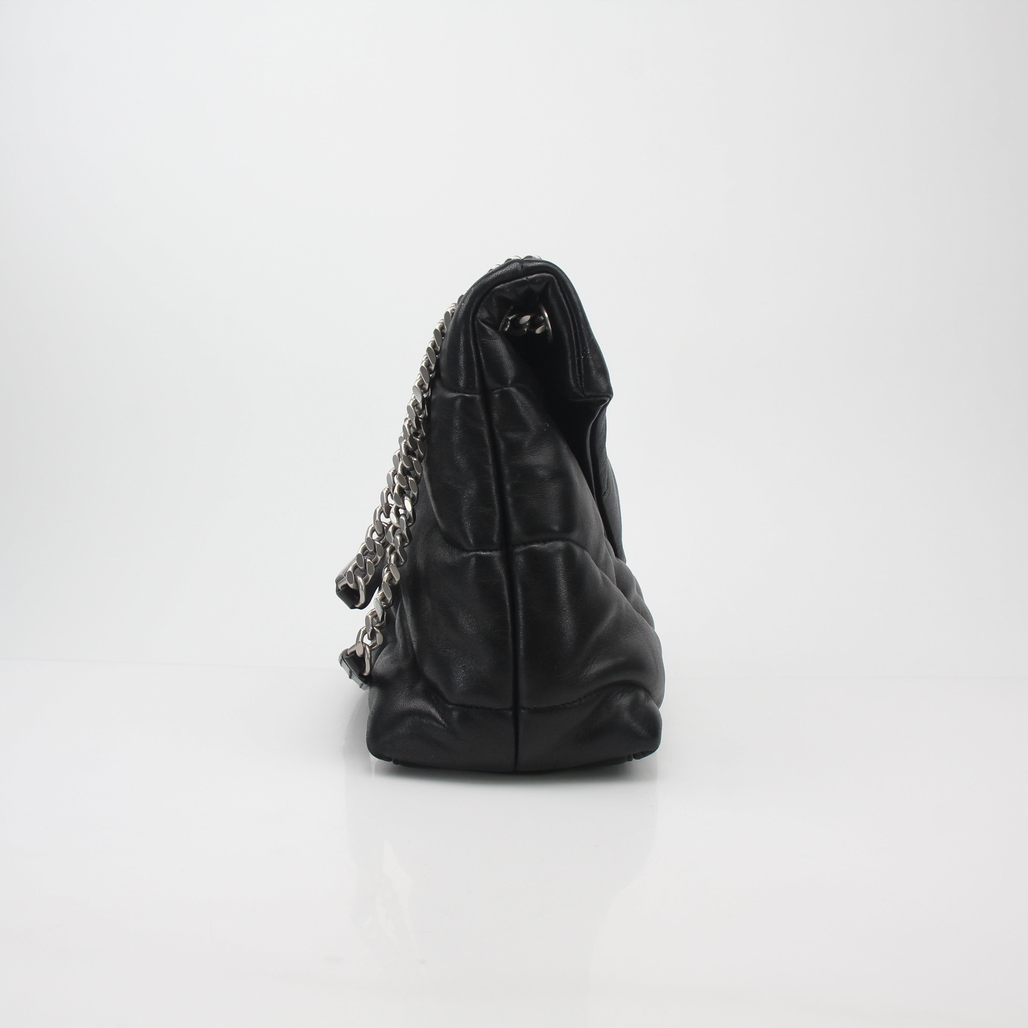 Saint Laurent Black Loulou Puffer Large Shoulder Bag ( Do not post need to redo bottom photo )