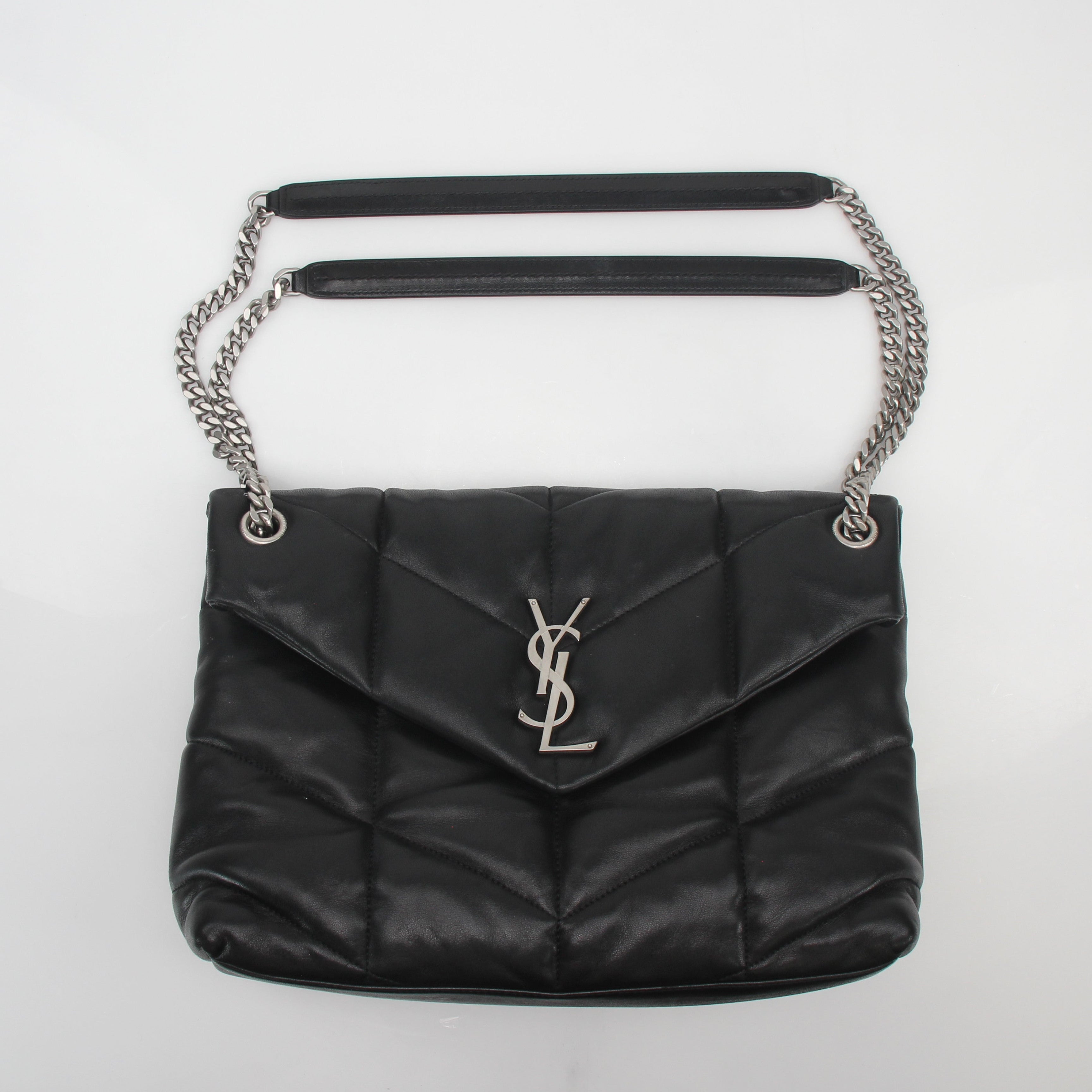 Saint Laurent Black Loulou Puffer Large Shoulder Bag ( Do not post need to redo bottom photo )