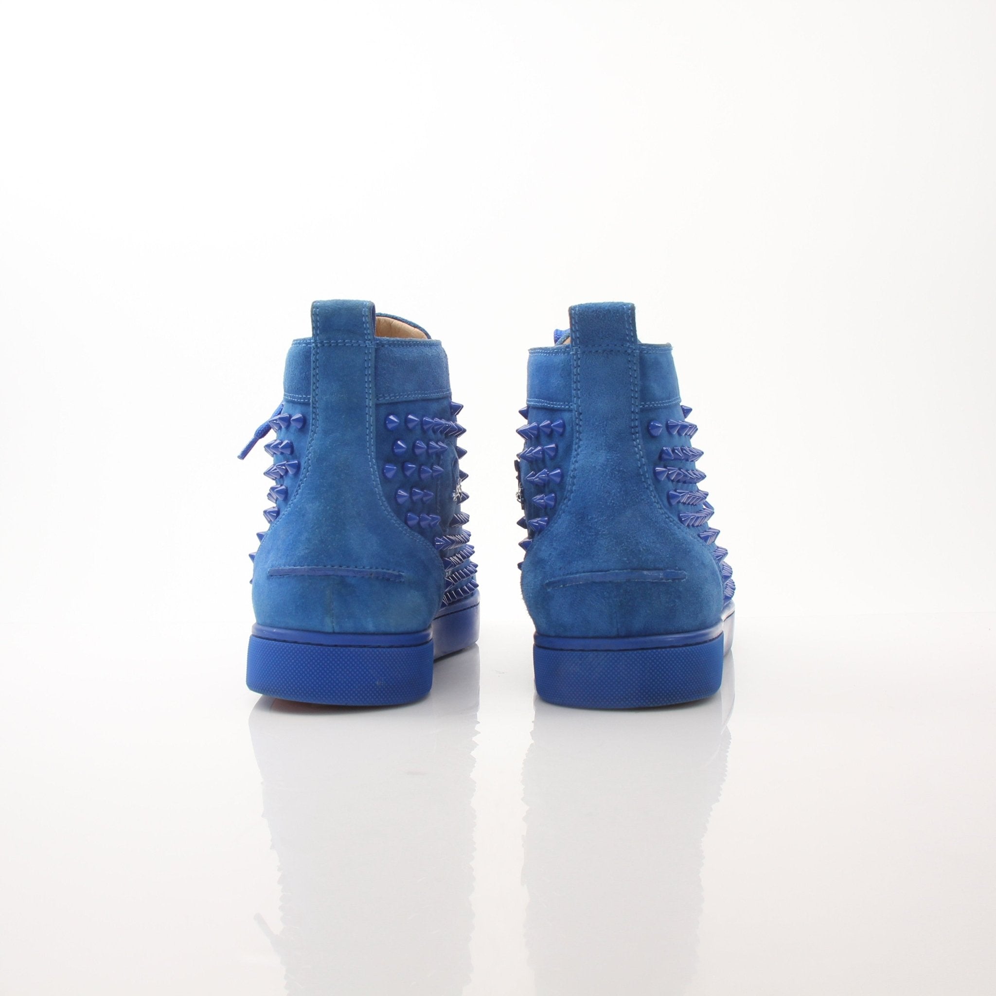 希少カラー Christian Louboutin パネトーネ スパイク ブルー Christian Louboutin Men's Louis Flat High Top Sneakers – Gold & Beyond