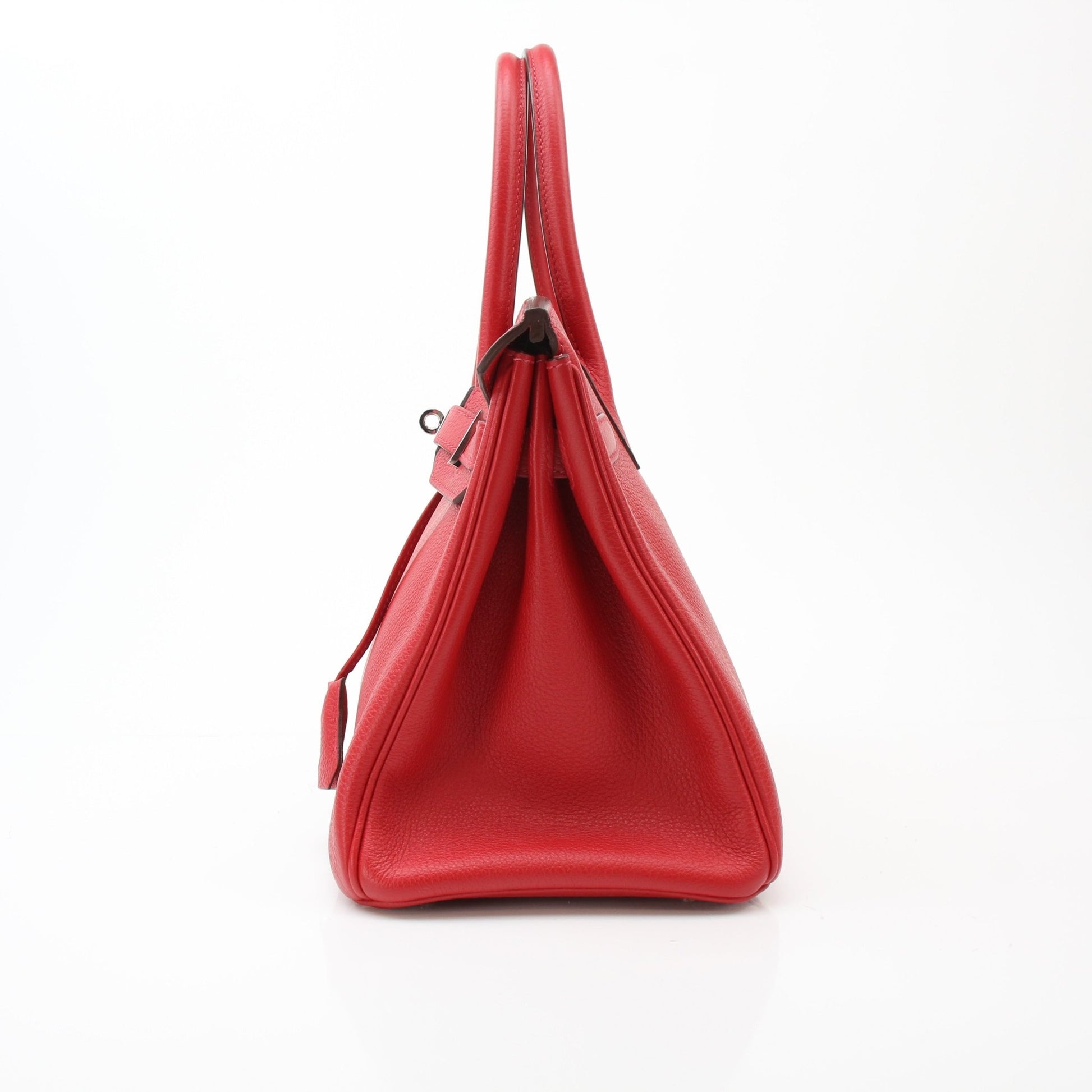 Hermès Birkin 30 Geranium handbag by Gold & Beyond, showcasing luxurious leather with elegant gold hardware.