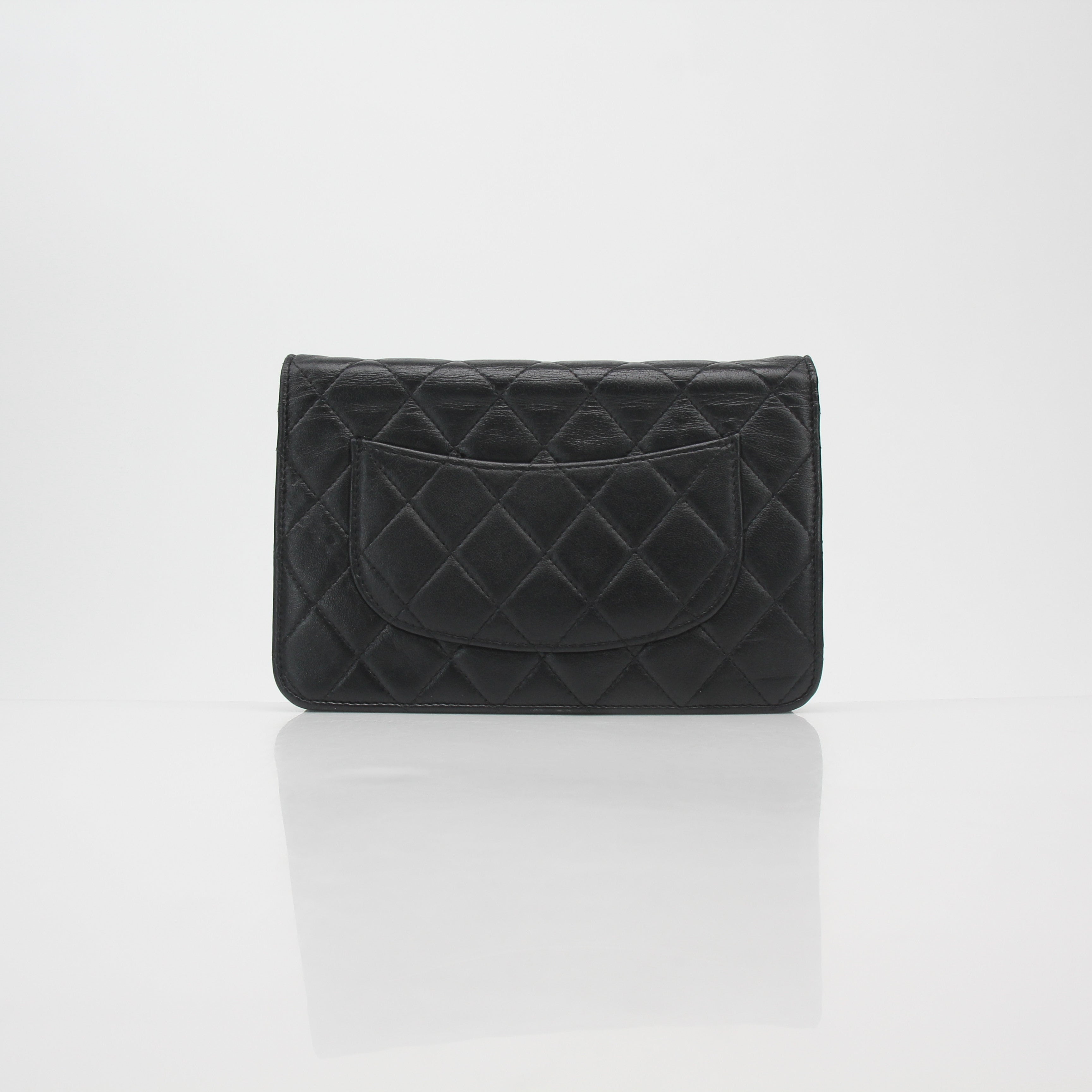 Chanel Black Quilted Lambskin Wallet on Chain