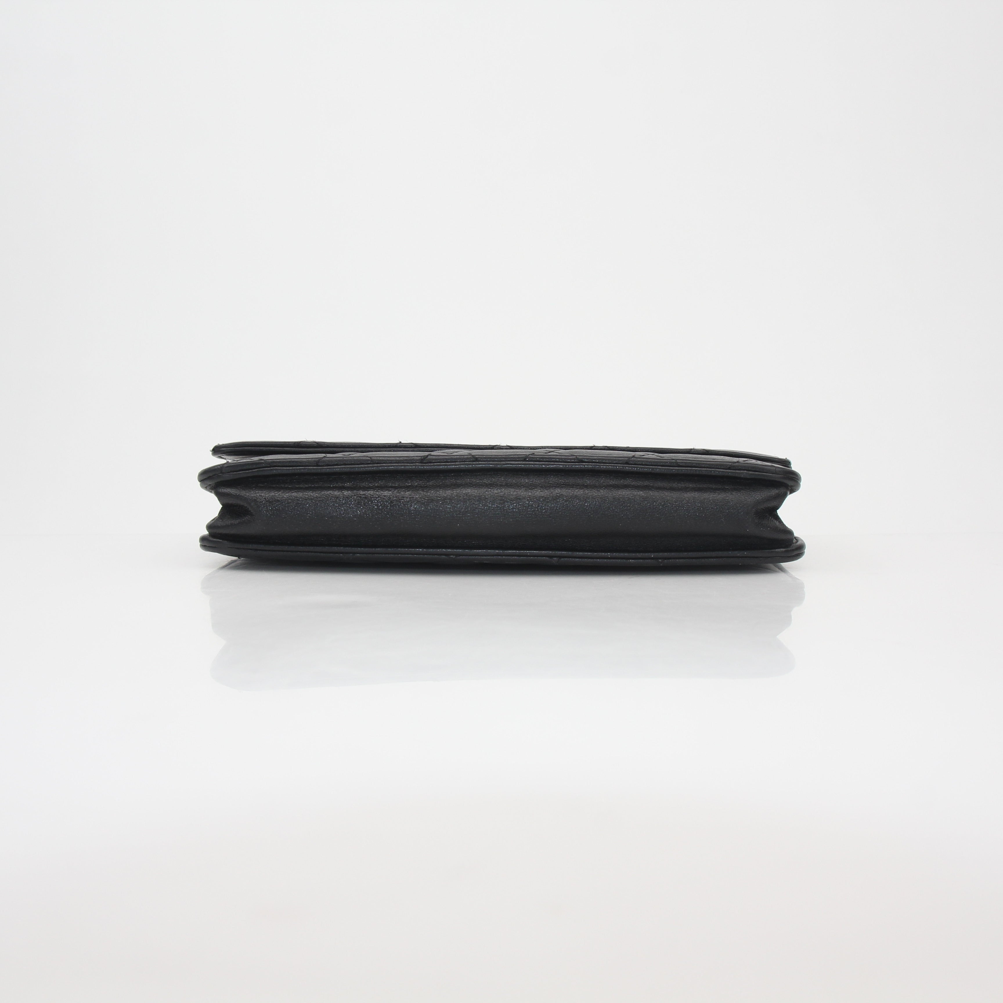 Chanel Black Quilted Lambskin Wallet on Chain