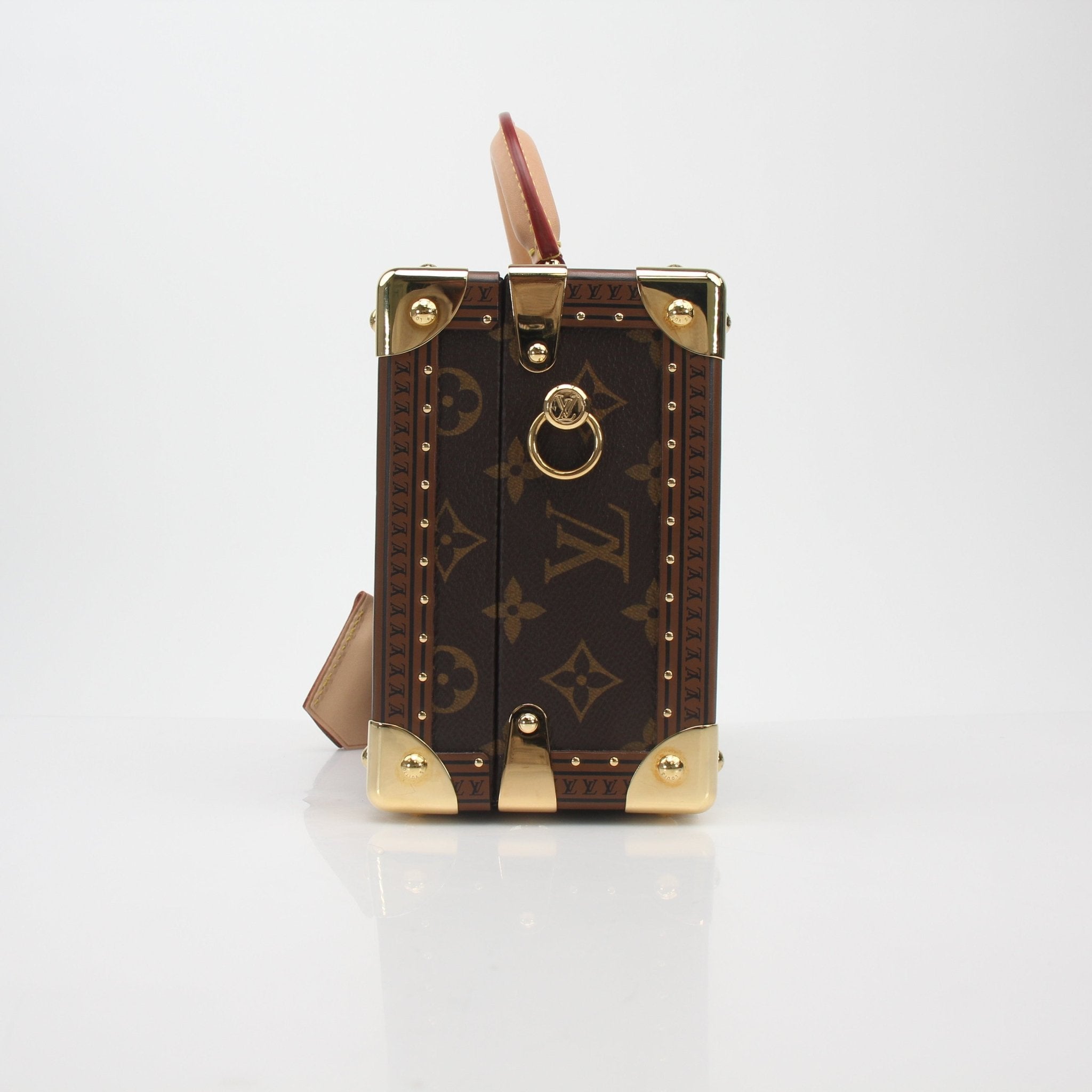 Louis Vuitton Monogram Petite Valise top handle trunk bag with gold hardware and structured design, crafted by Gold & Beyond.