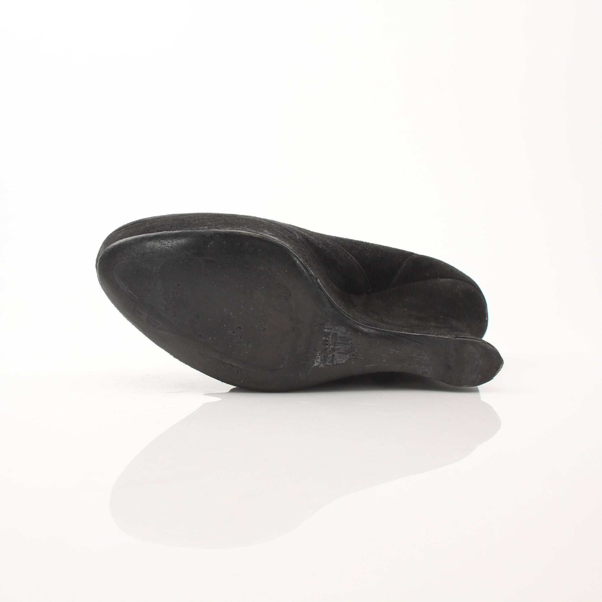 Gold & Beyond Prada women's suede platform wedge ankle boots, stylish shoes with a high heel and ankle strap detail.