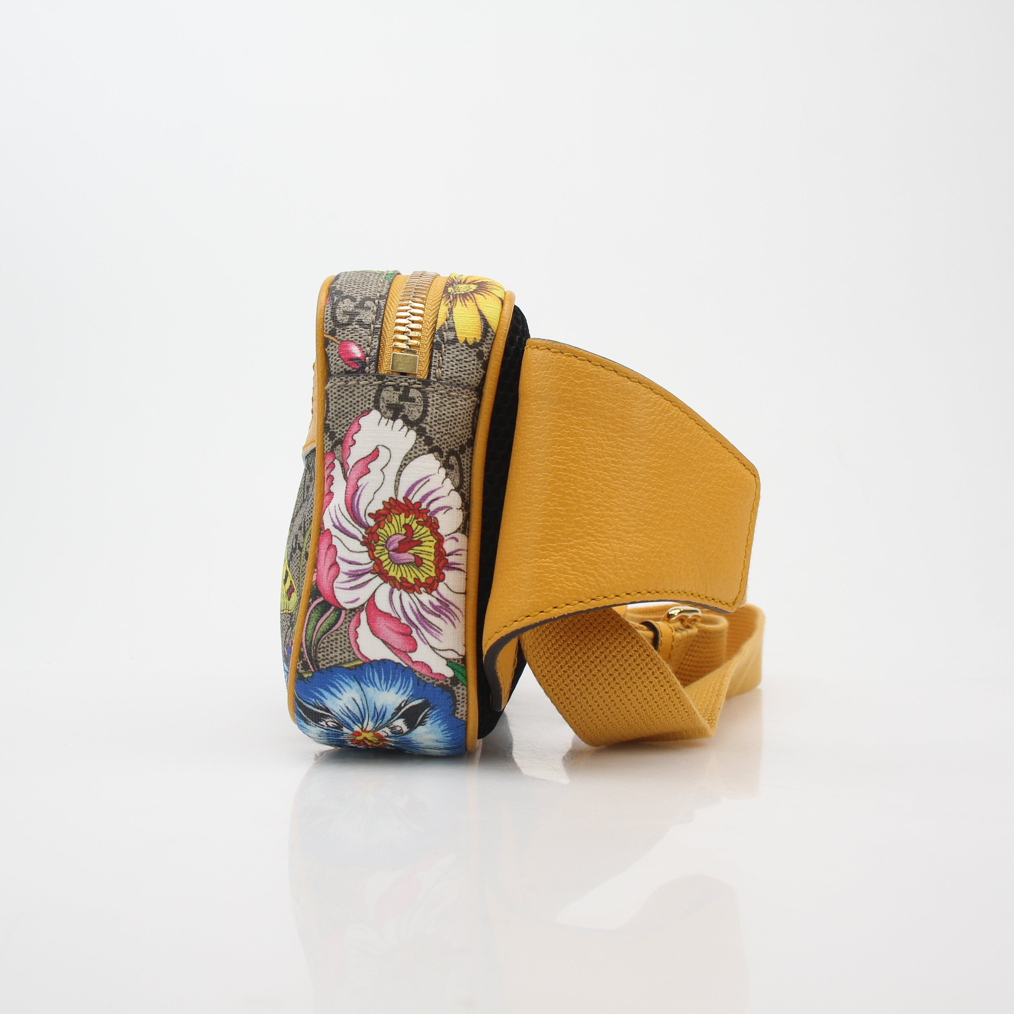 Gucci Beige Flora Ophidia GG Supreme Belt Bag