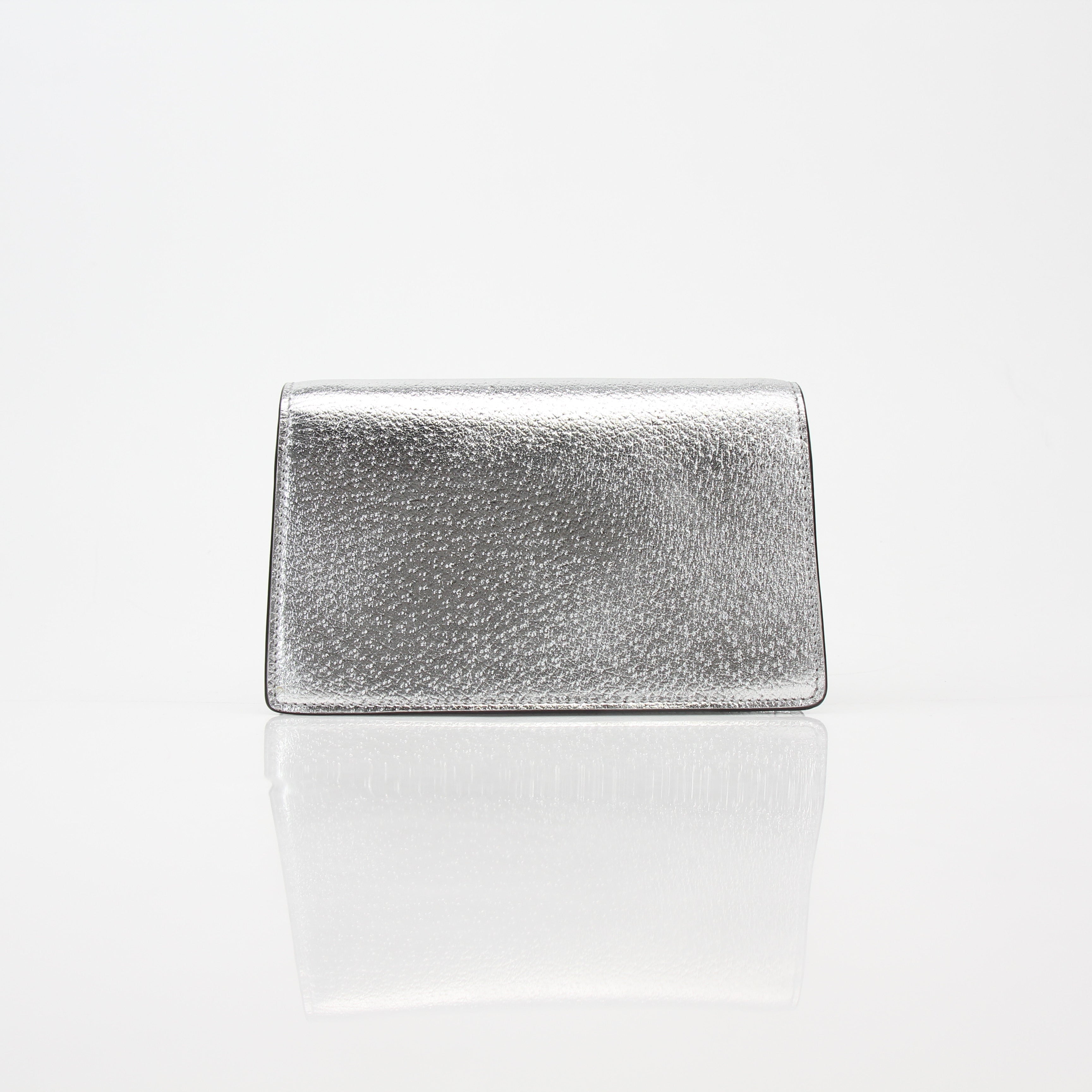 Gucci Silver Metallic Dionysus Super Mini Shoulder Bag