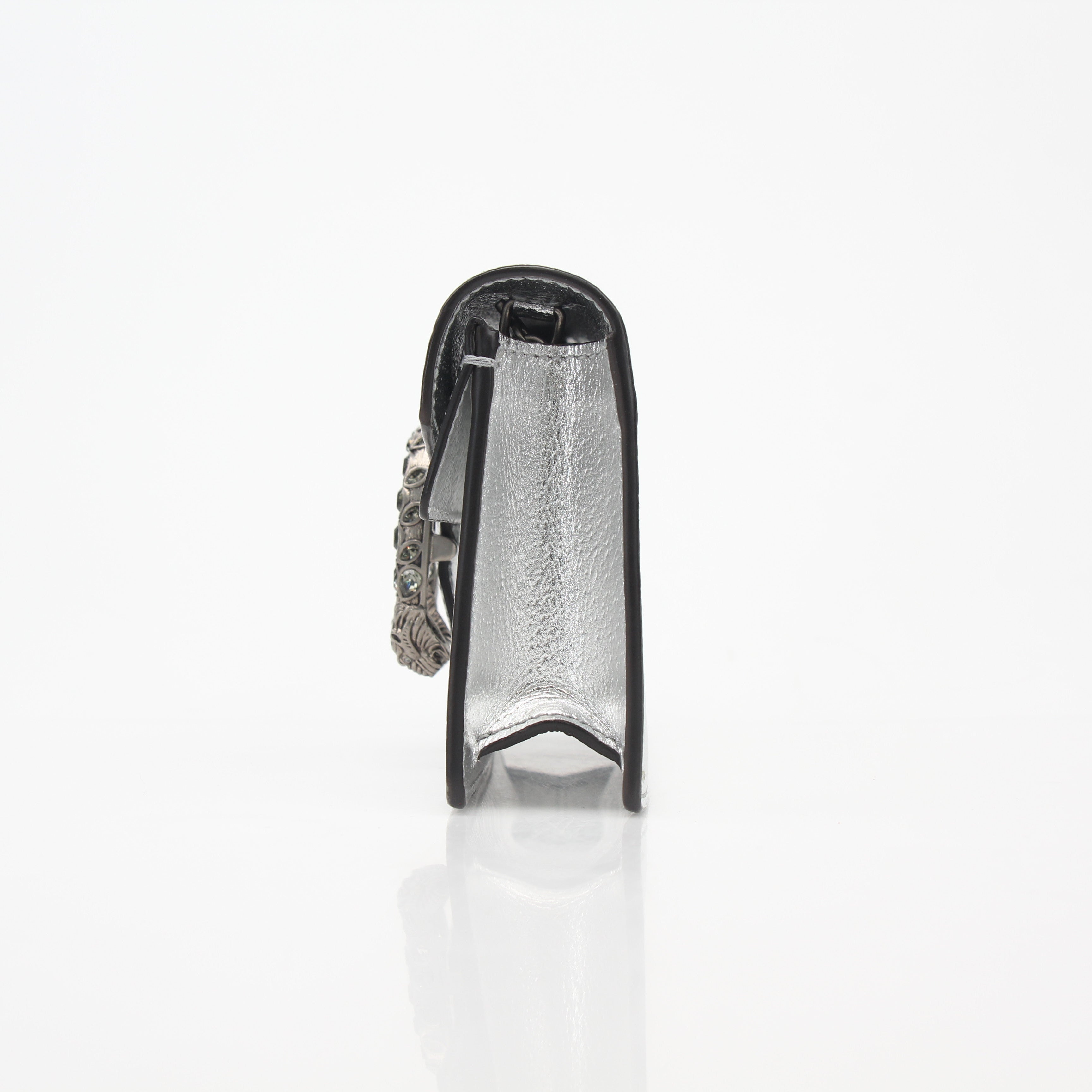 Gucci Silver Metallic Dionysus Super Mini Shoulder Bag