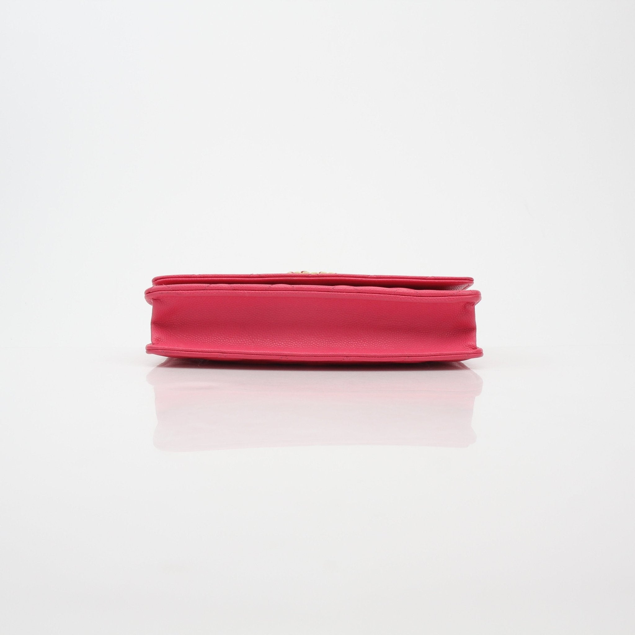 Chanel Pink Quilted Caviar Wallet on Chain Bag