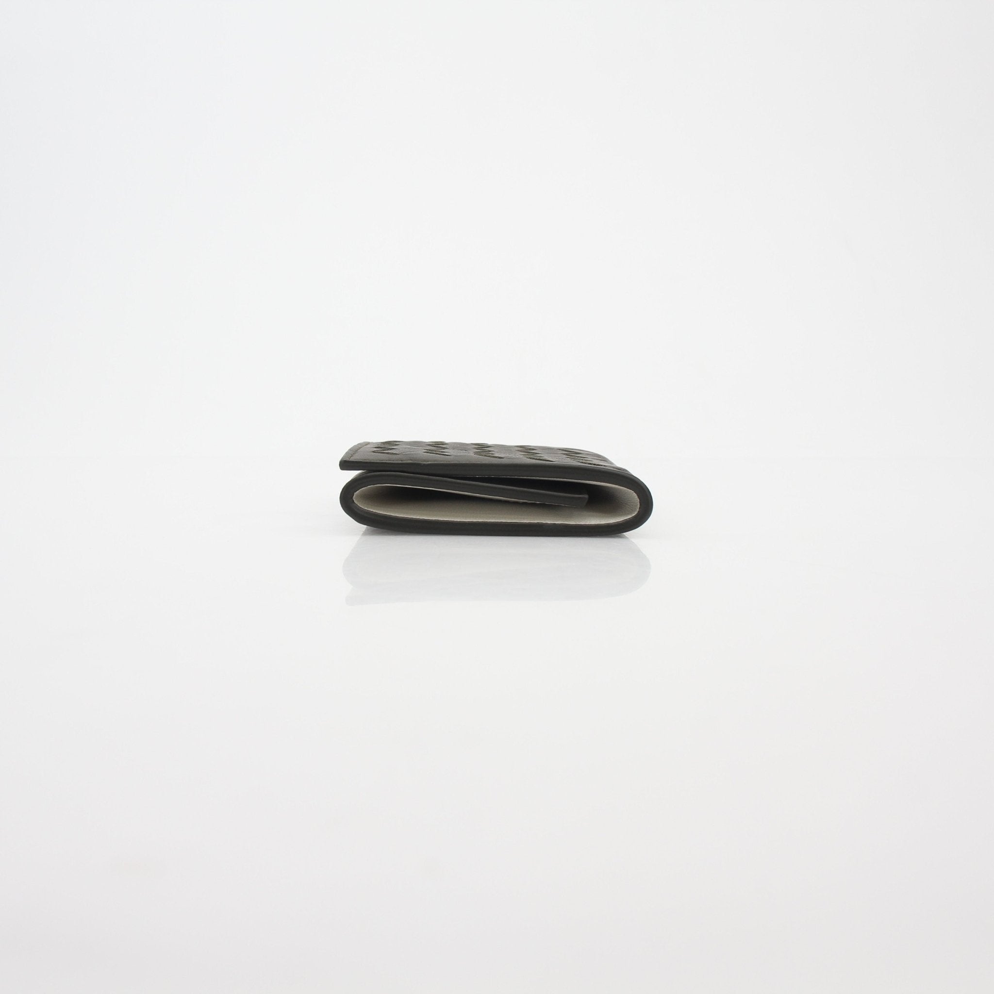 Bottega Veneta Dark Green Intrecciato Trifold Coin Purse