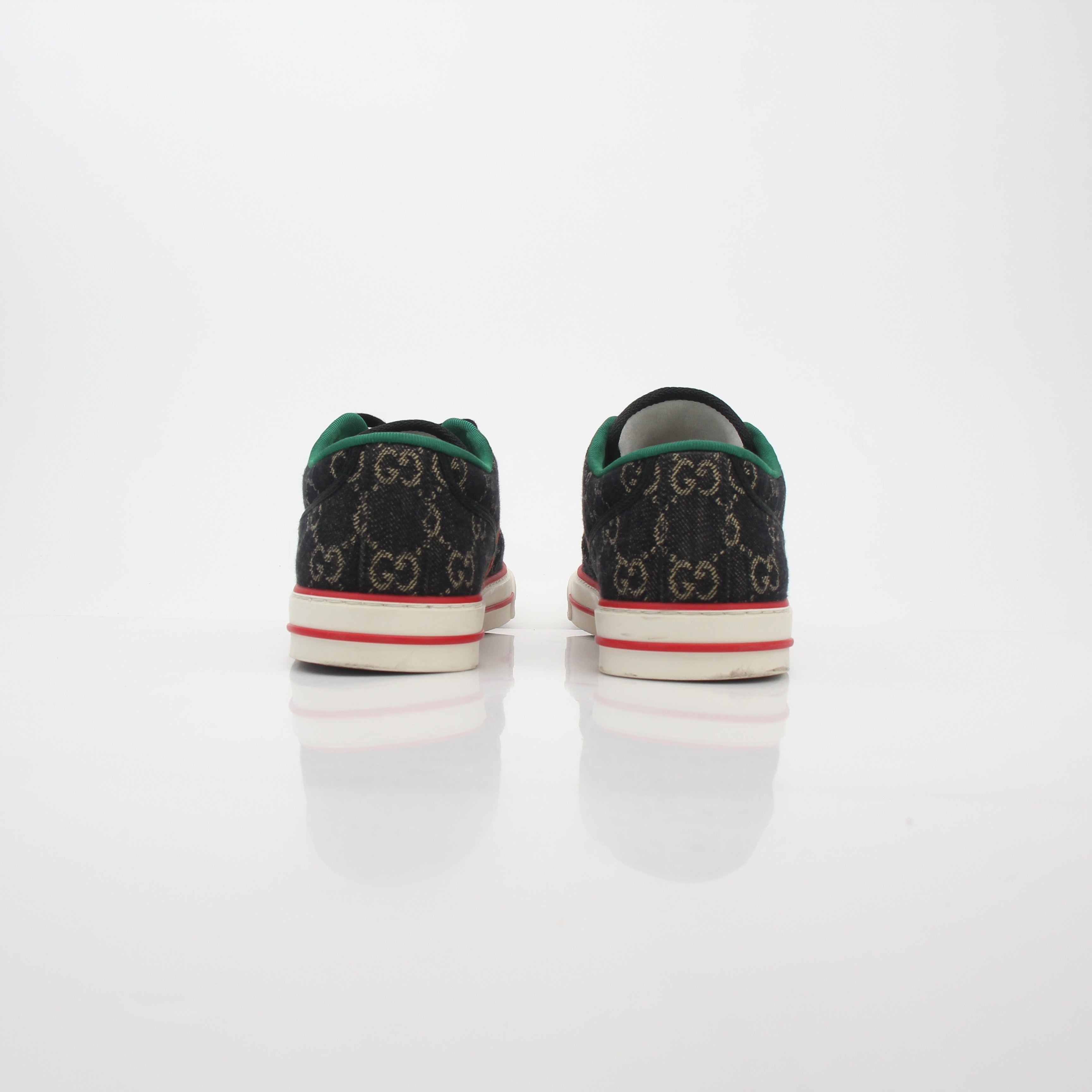 Gucci Black GG Denim Tennis 1977 Low-Top Sneakers