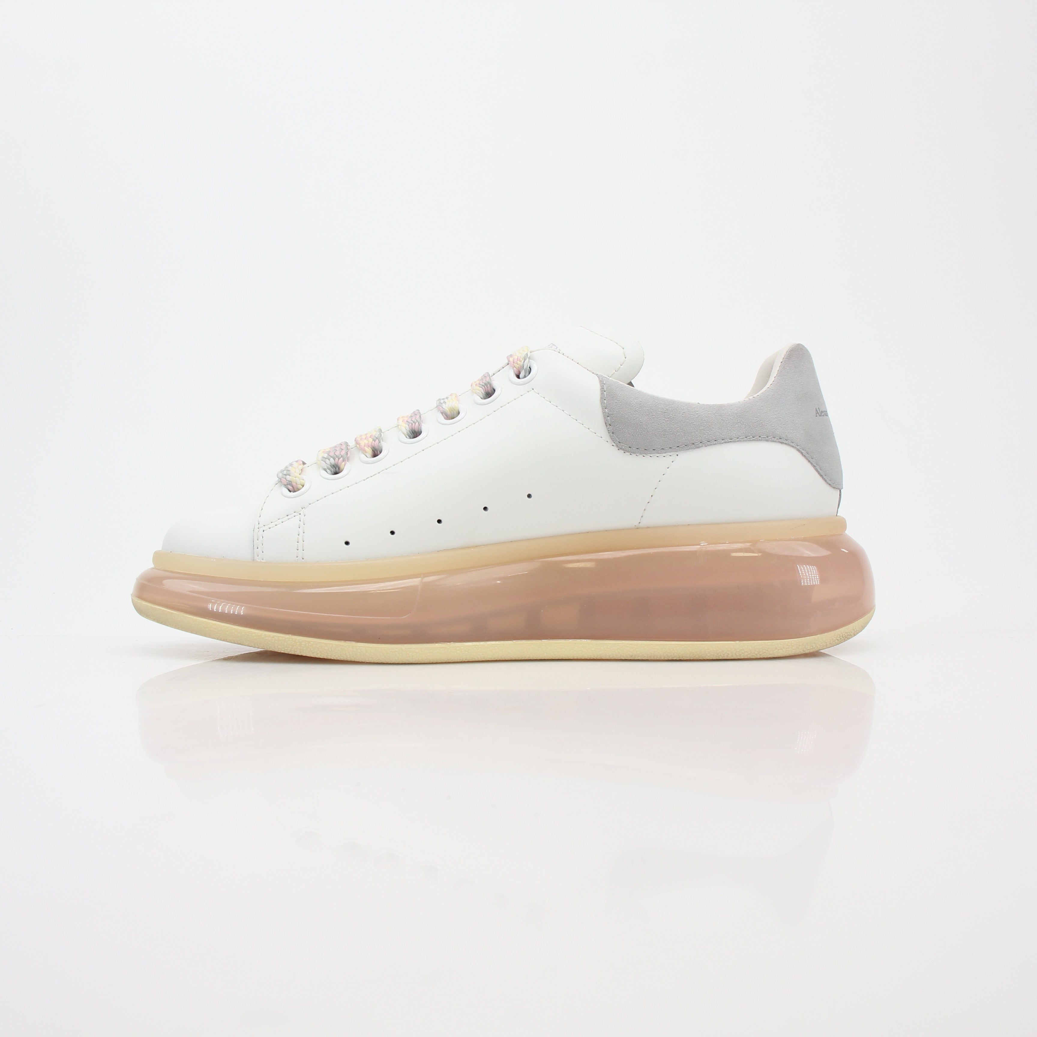 Alexander McQueen White Oversized Transparent-Sole Sneakers