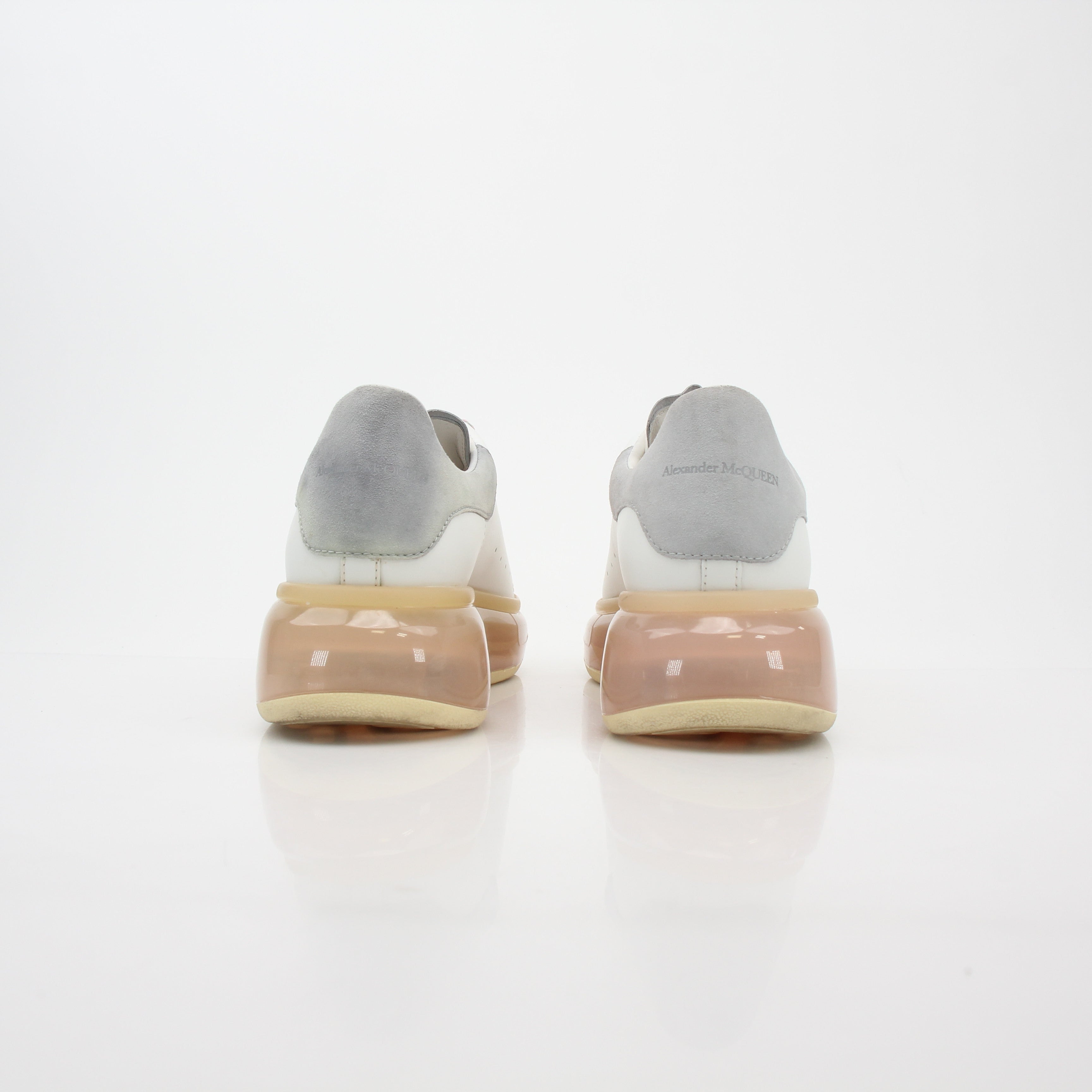 Alexander McQueen White Oversized Transparent-Sole Sneakers