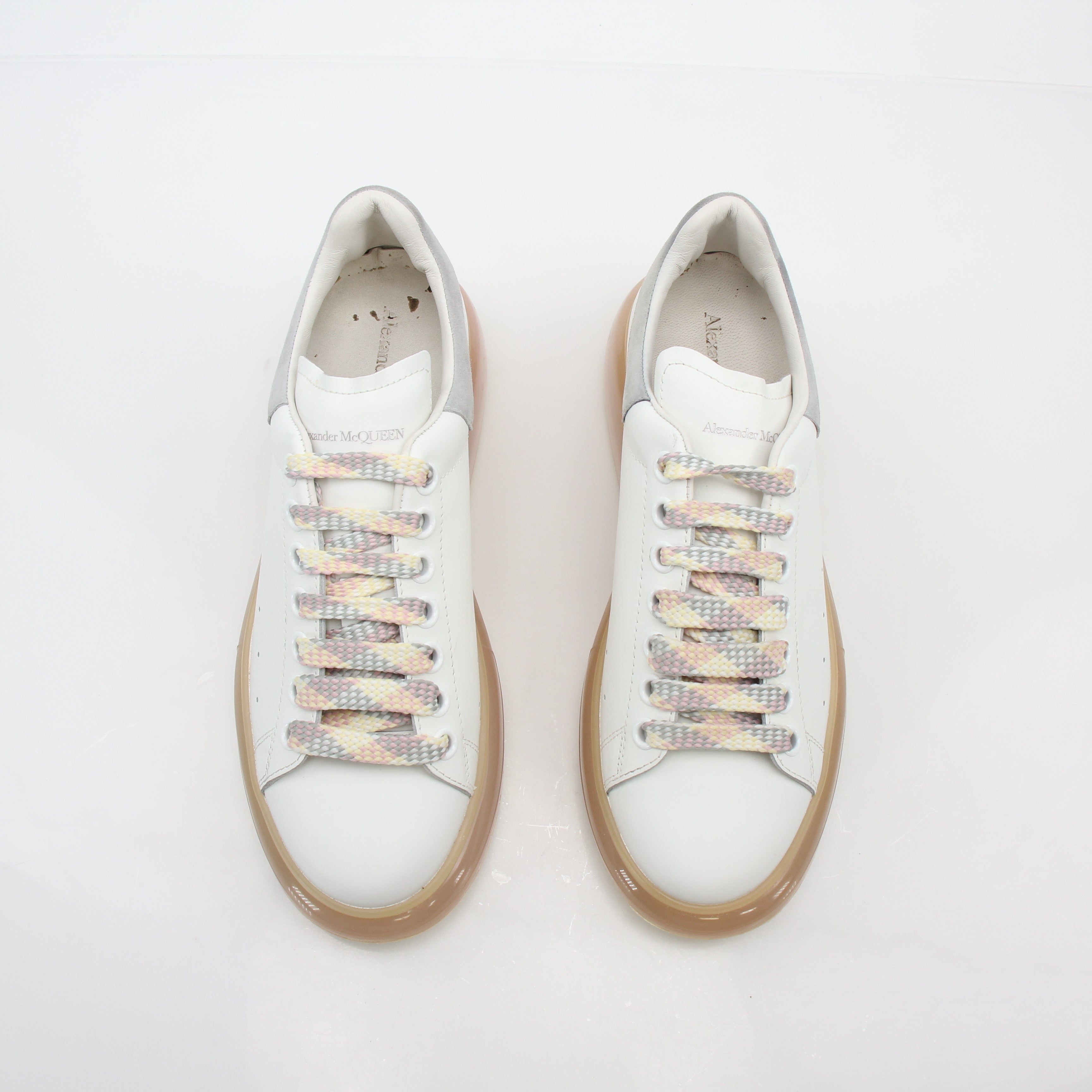 Alexander McQueen White Oversized Transparent-Sole Sneakers