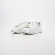 Alexander McQueen White Oversized Iridescent Heel Sneakers
