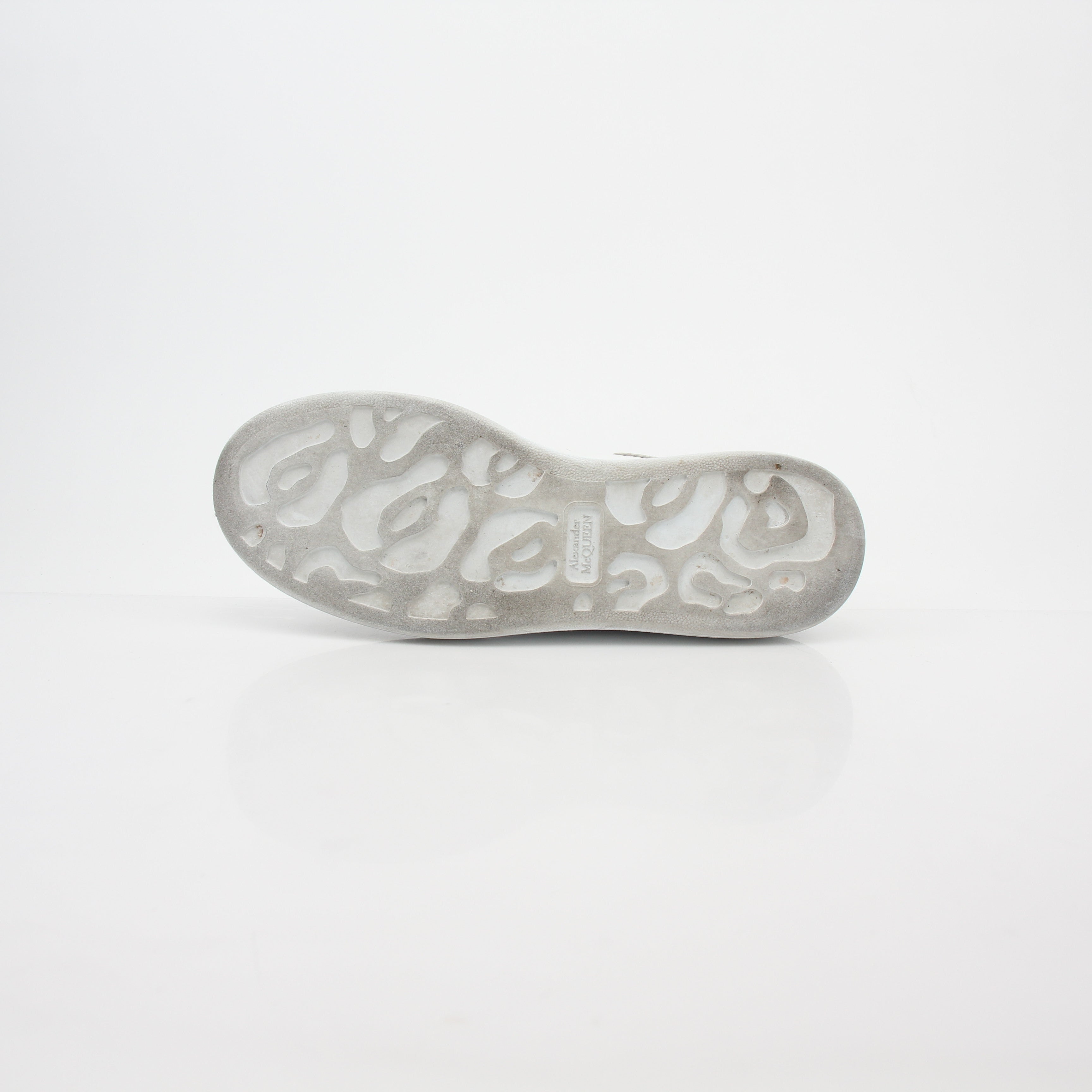 Alexander McQueen White Oversized Iridescent Heel Sneakers
