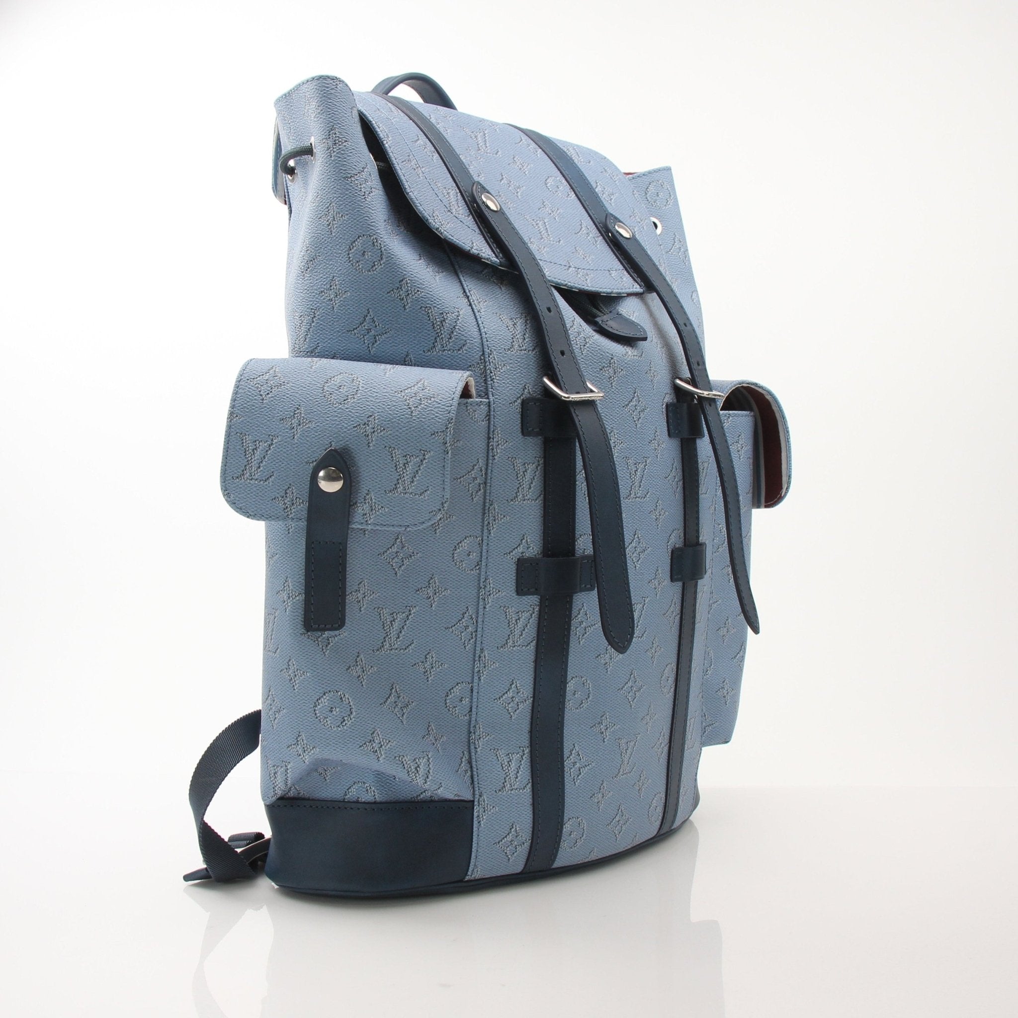 LOUIS VUITTON Christopher mm Blue Monogram Heritage