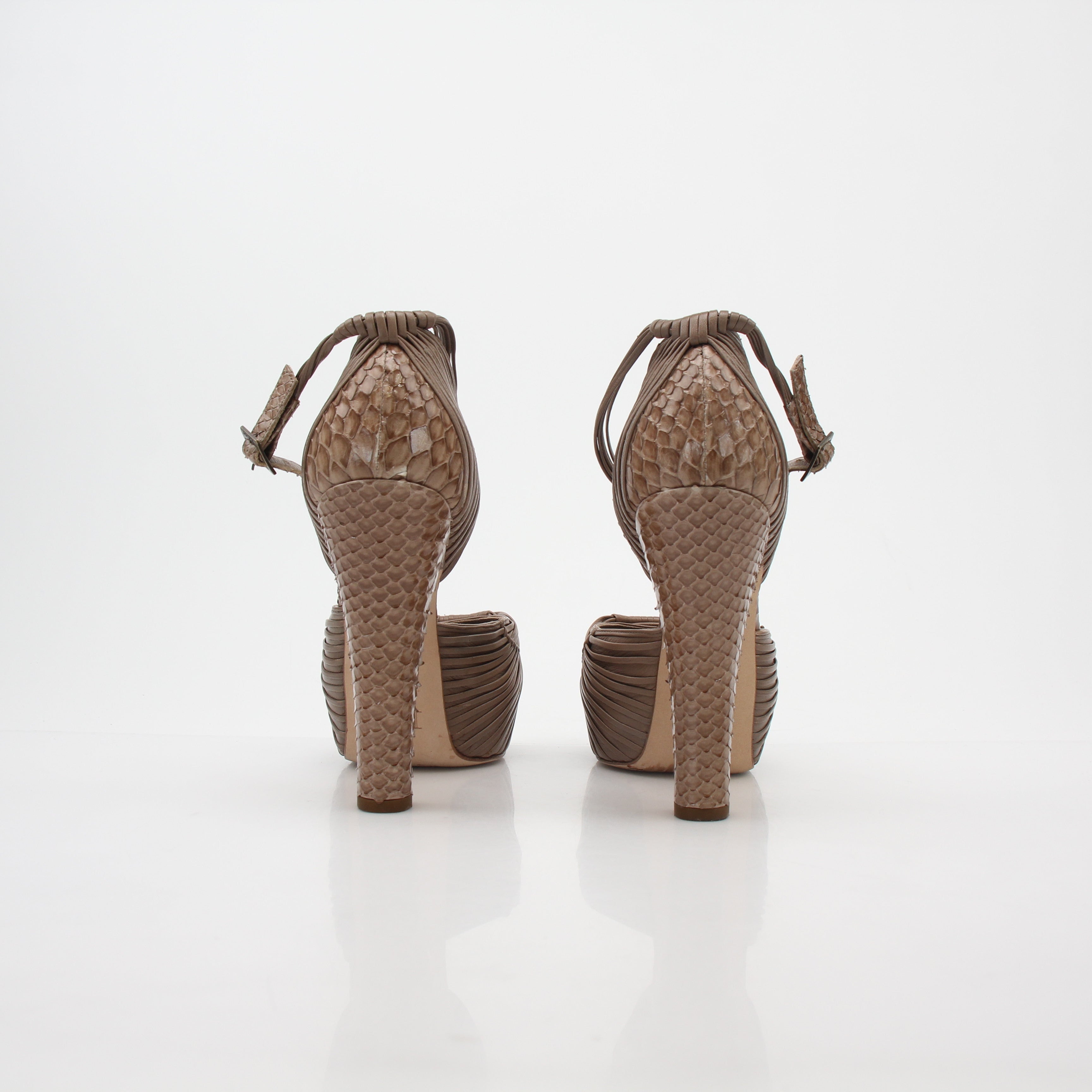 Christian Dior Taupe Def Anniversary Esca Platform Heels