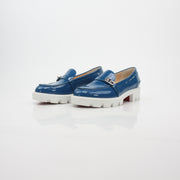 Christian Louboutin Blue Lock Woody Patent Leather Loafers