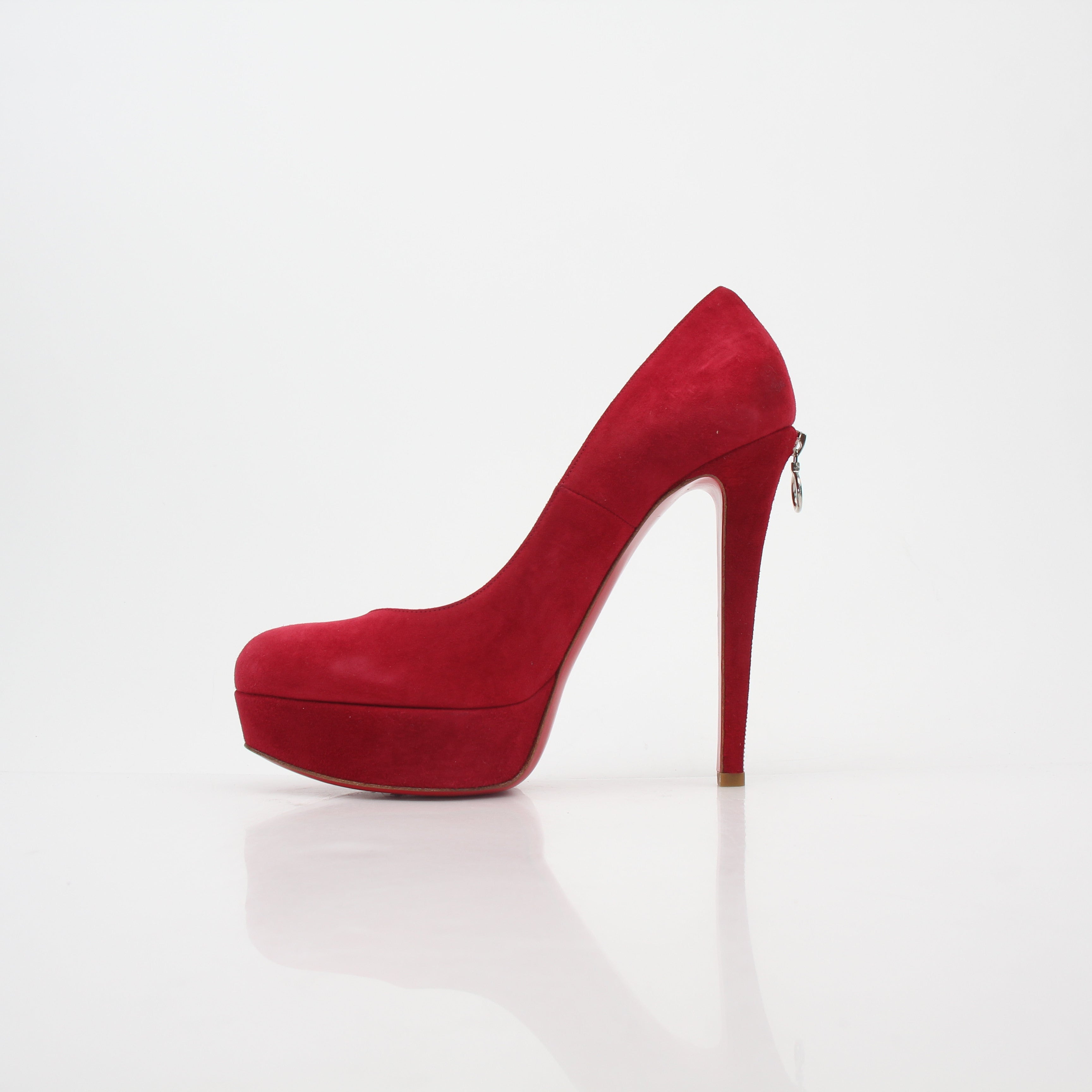 Christian Louboutin Red Biancazip Suede Platform Pumps