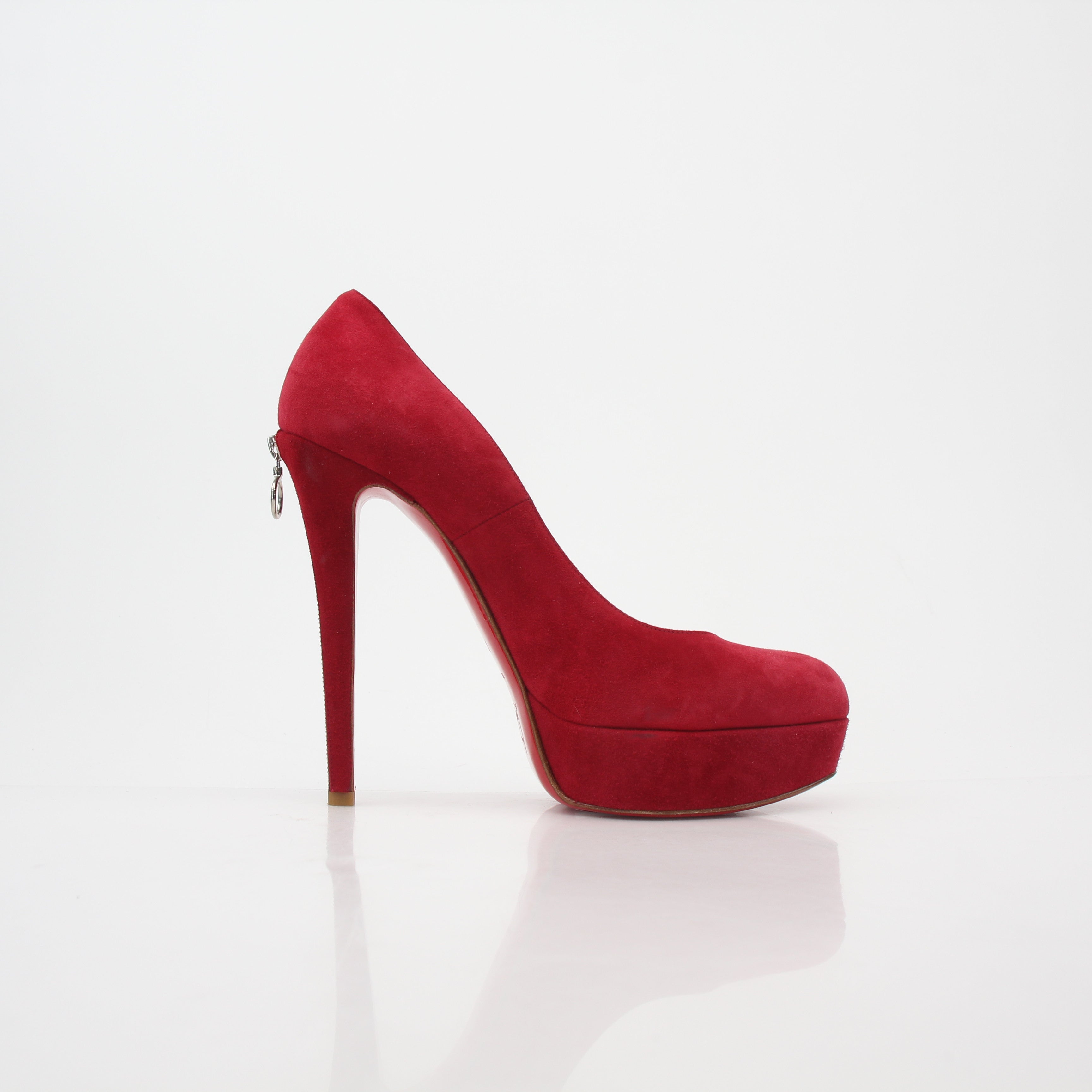 Christian Louboutin Red Biancazip Suede Platform Pumps