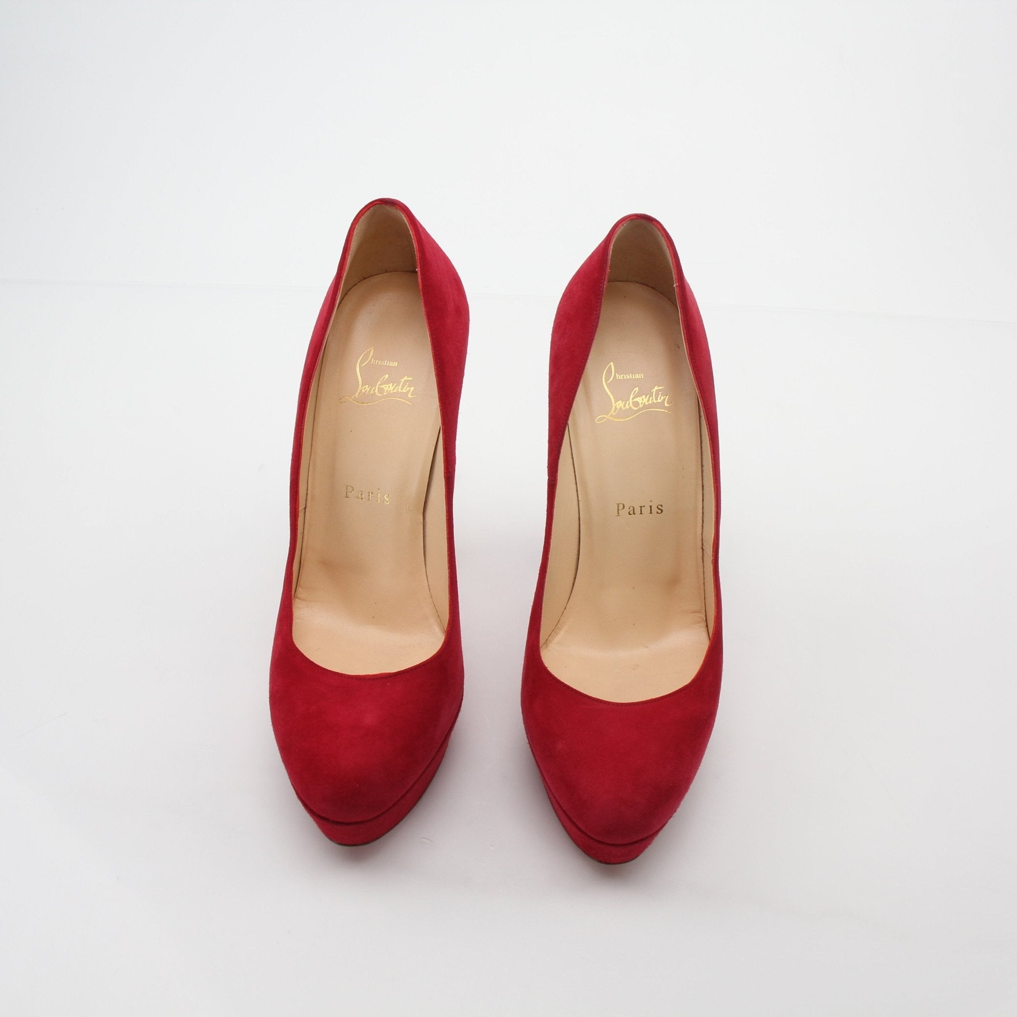 Christian Louboutin Red Biancazip Suede Platform Pumps