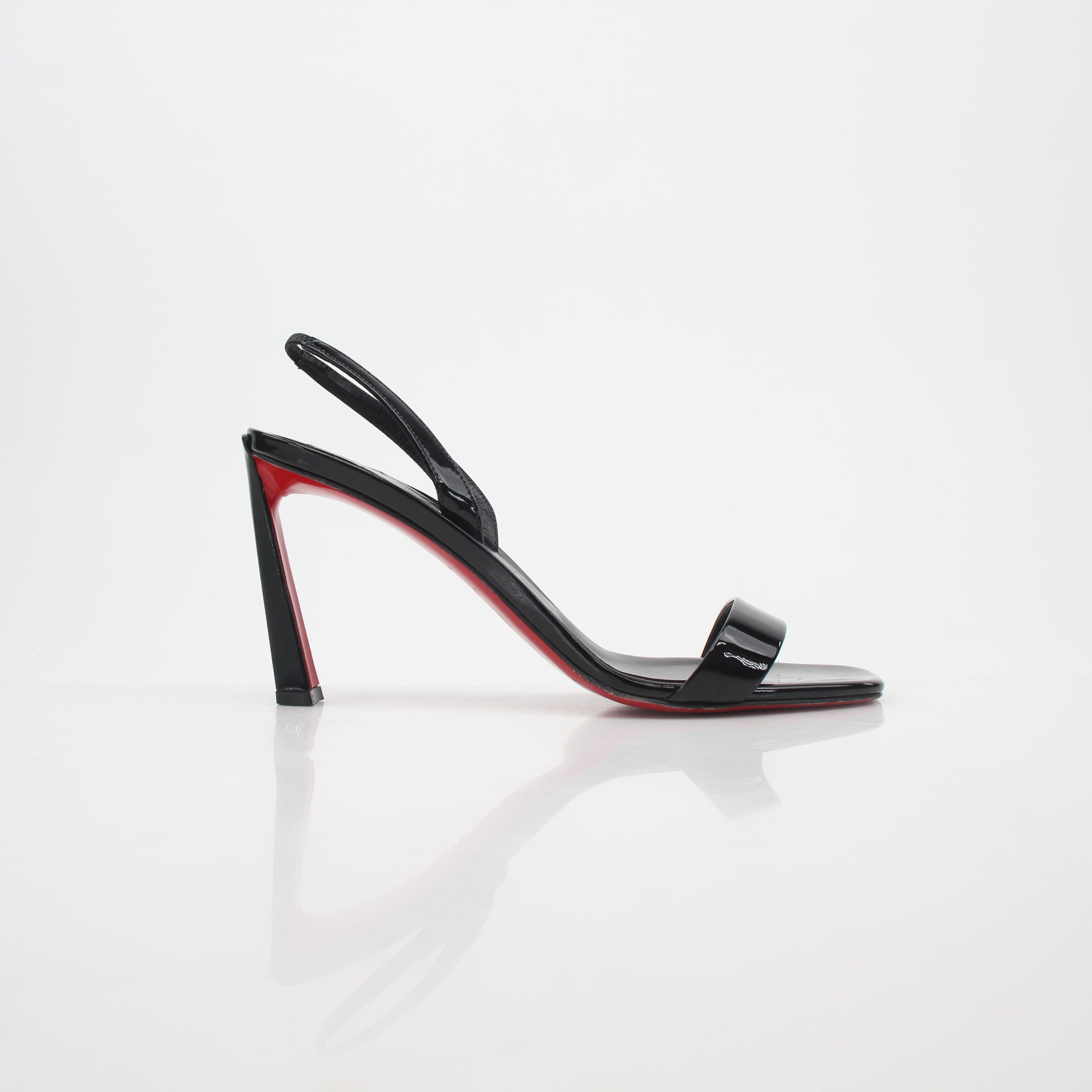 Christian Louboutin Black Condora Queen Patent Leather Sandals