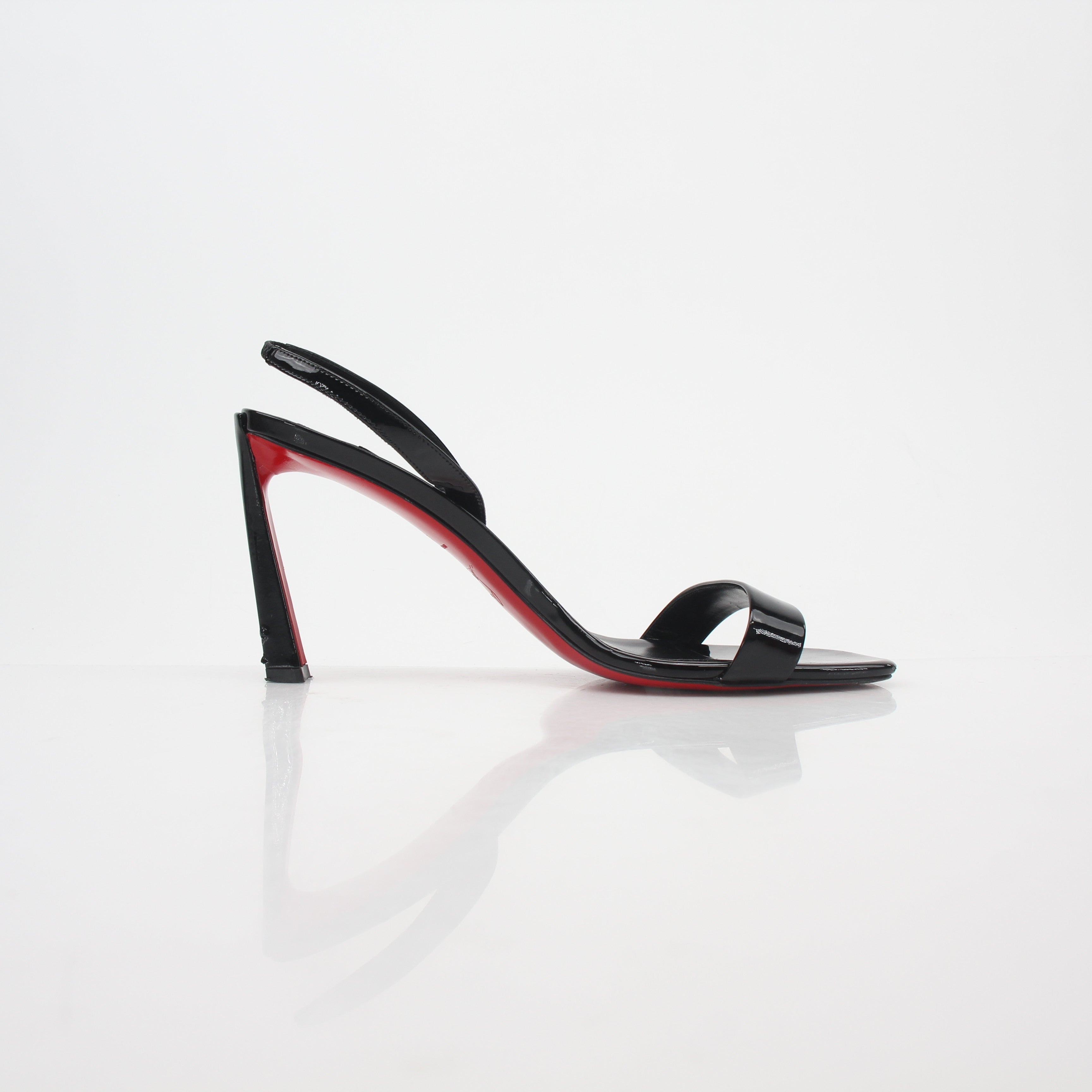 Christian Louboutin Black Condora Queen Patent Leather Sandals