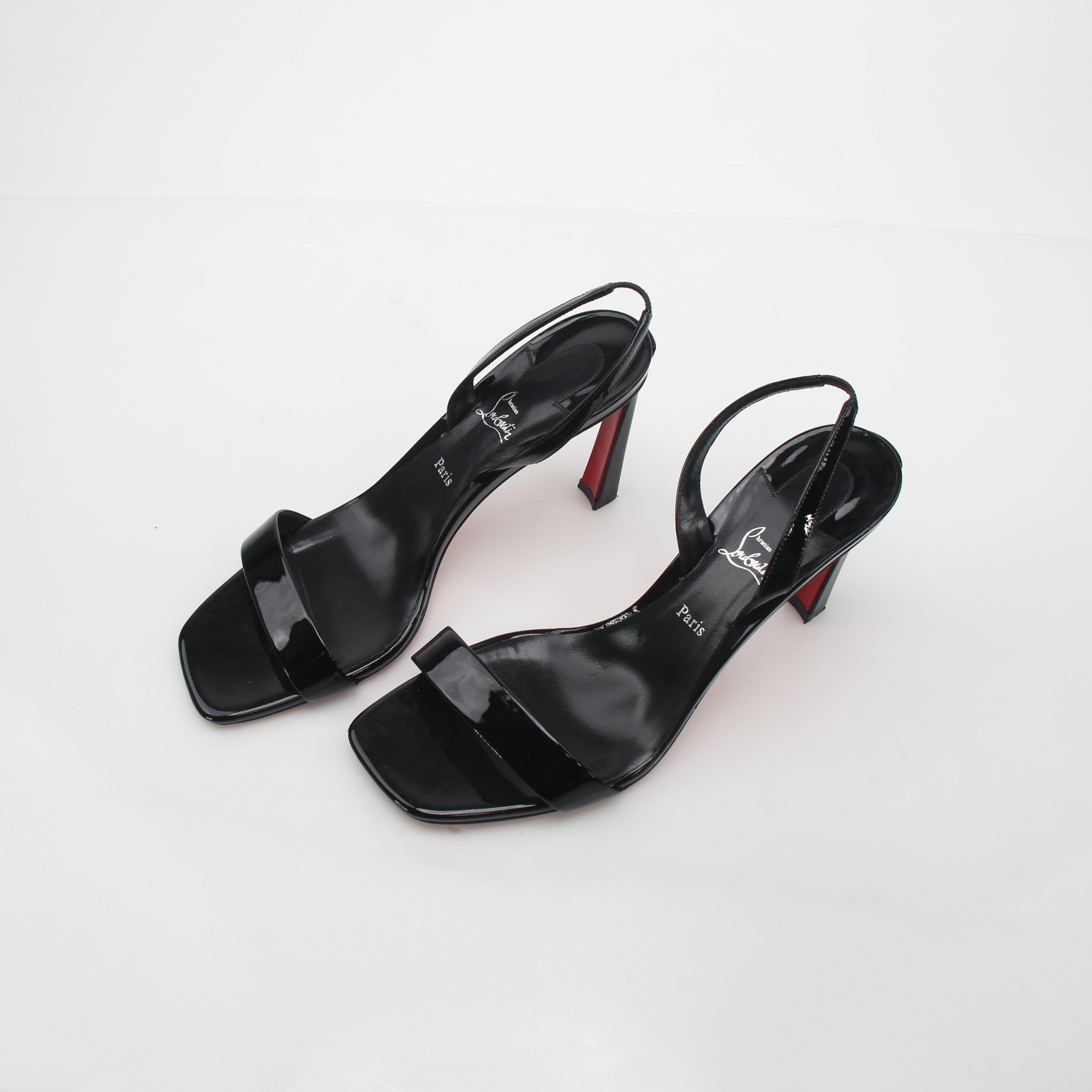 Christian Louboutin Black Condora Queen Patent Leather Sandals