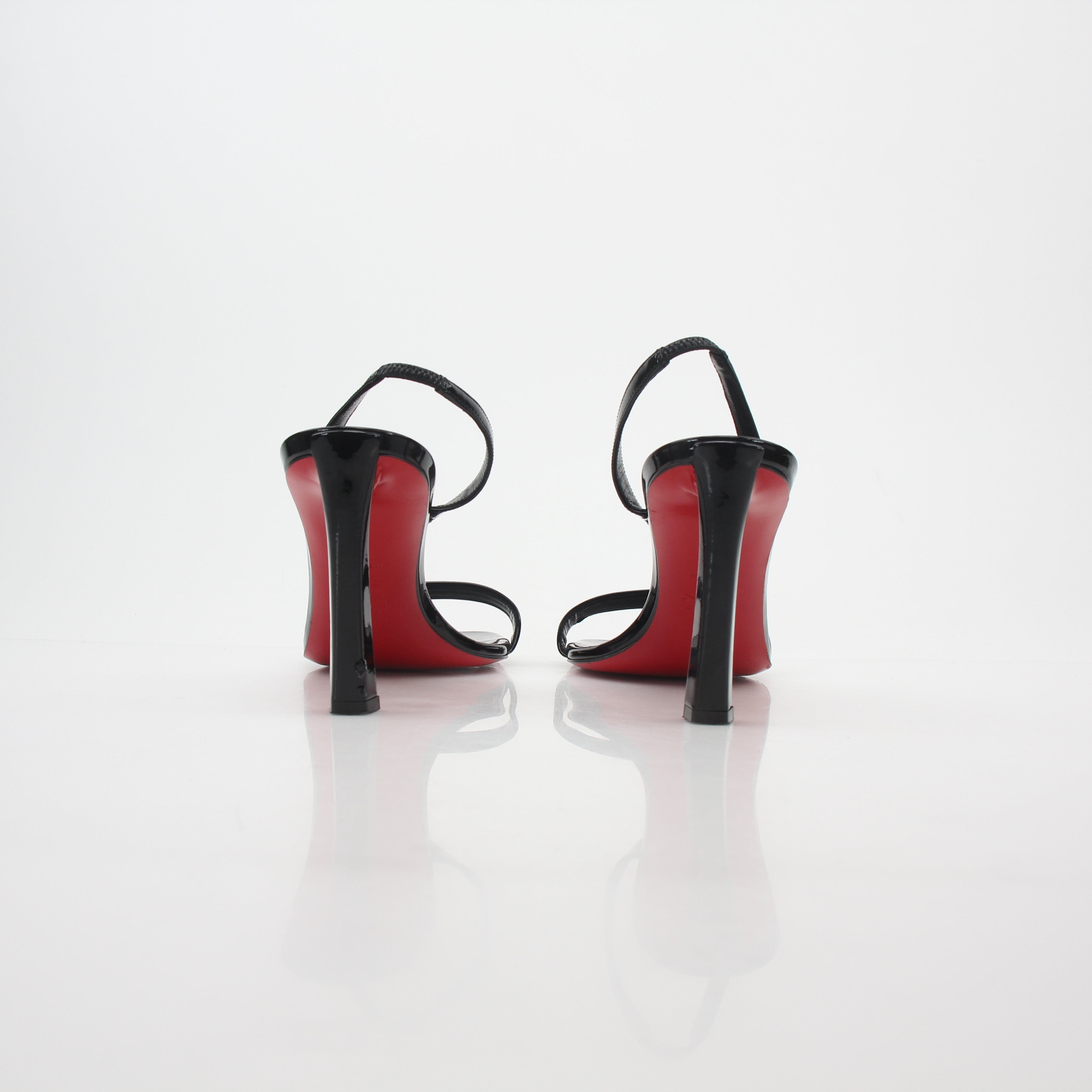 Christian Louboutin Black Condora Queen Patent Leather Sandals