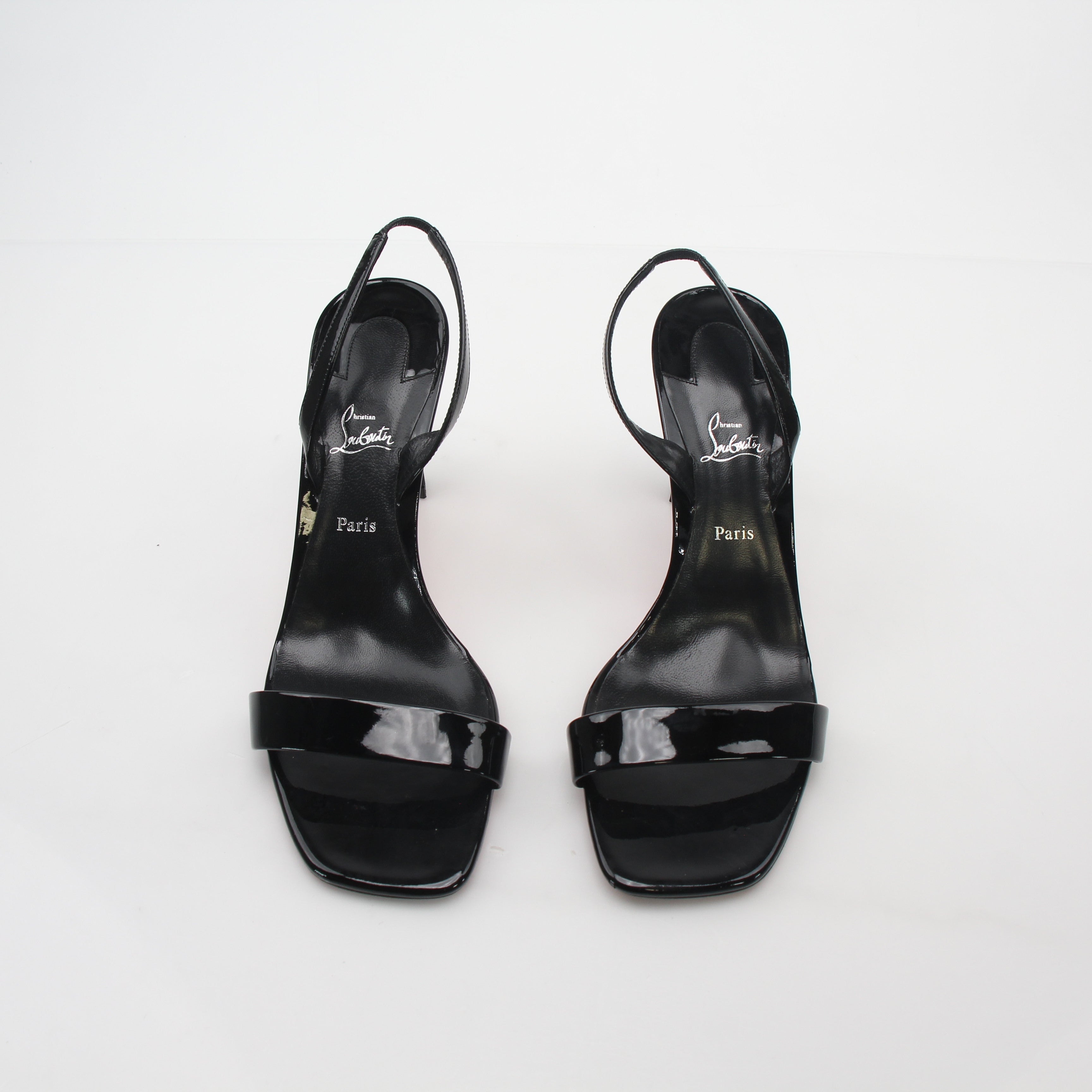 Christian Louboutin Black Condora Queen Patent Leather Sandals