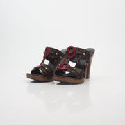 Fendi Brown Zucca Canvas Platform Sandals