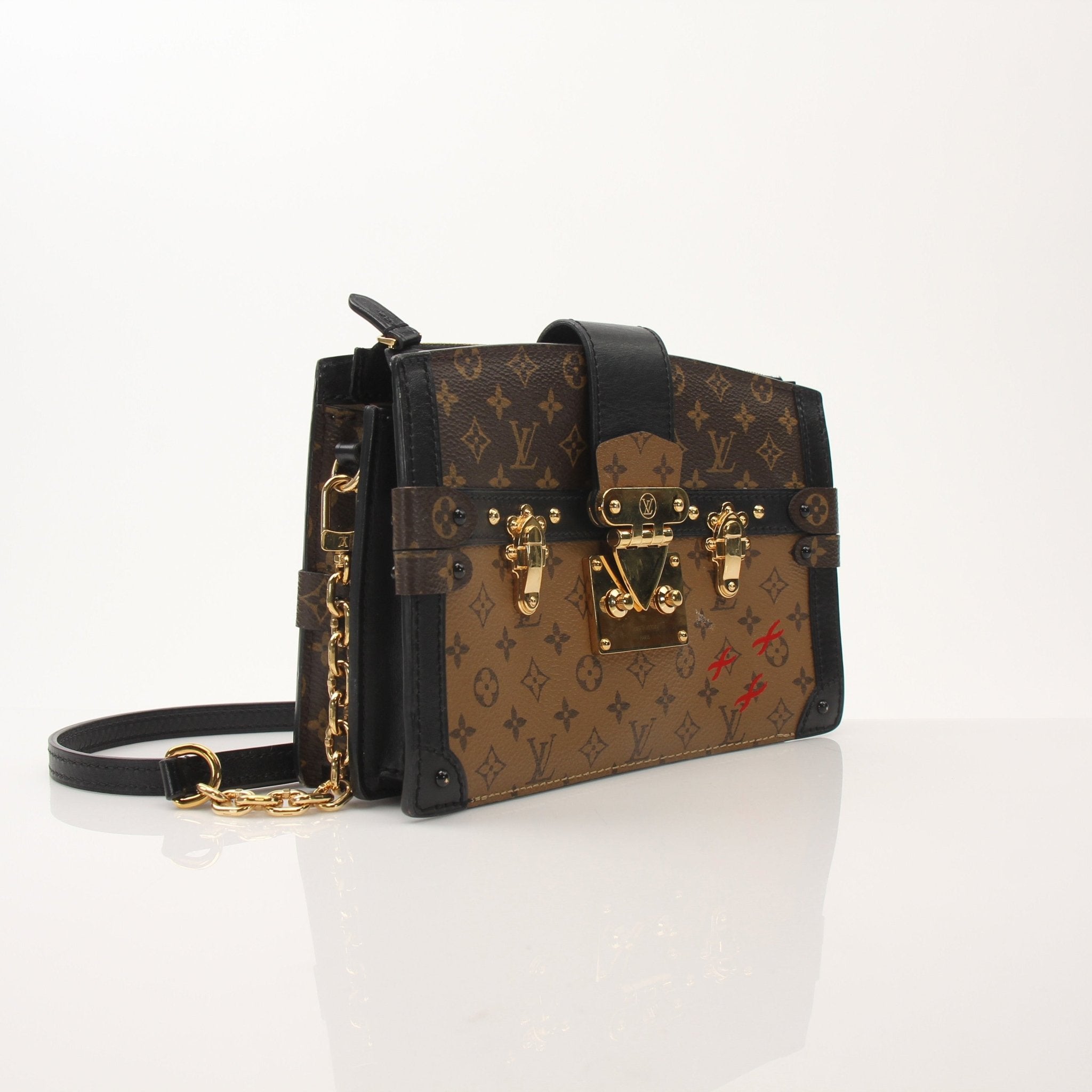 Louis Vuitton Monogram Trunk Crossbody Bag by Gold & Beyond, showcasing the classic monogram pattern and compact handbag design.
