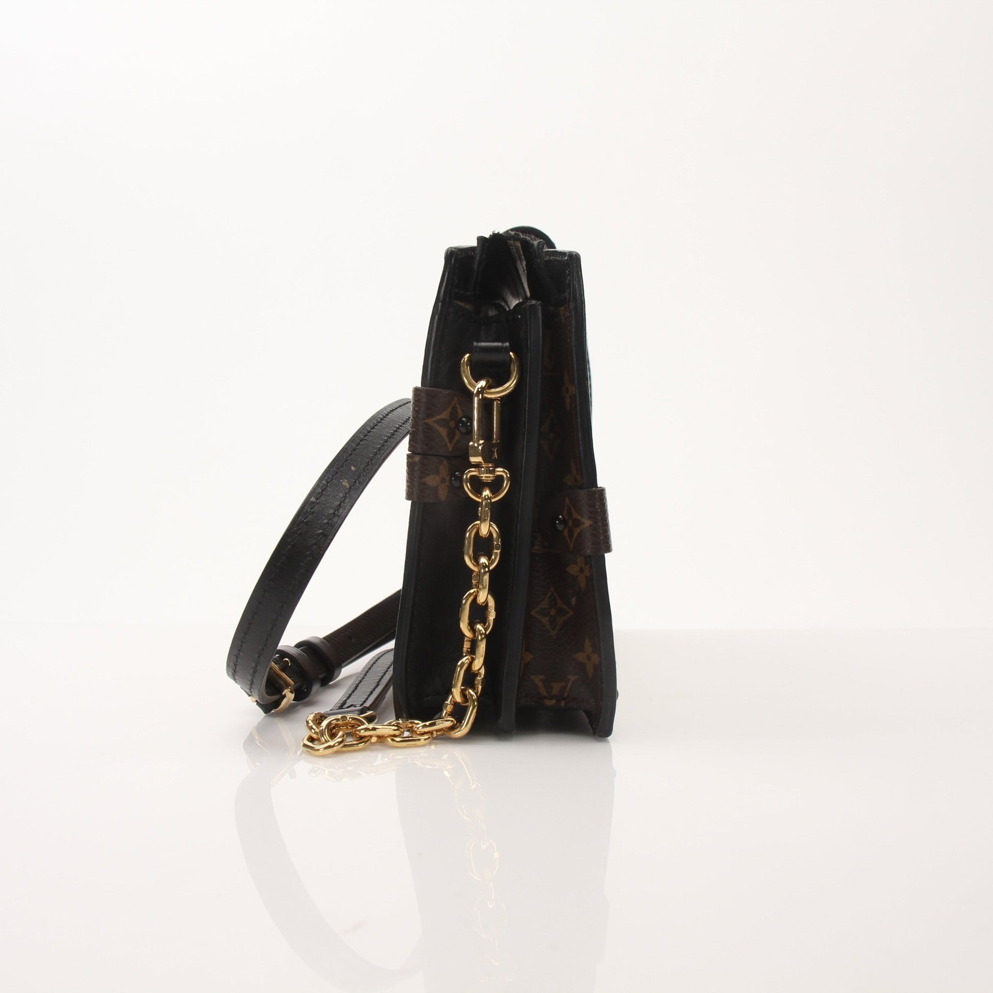 Louis Vuitton Monogram Trunk Crossbody Bag by Gold & Beyond, showcasing the classic monogram pattern and adjustable strap.