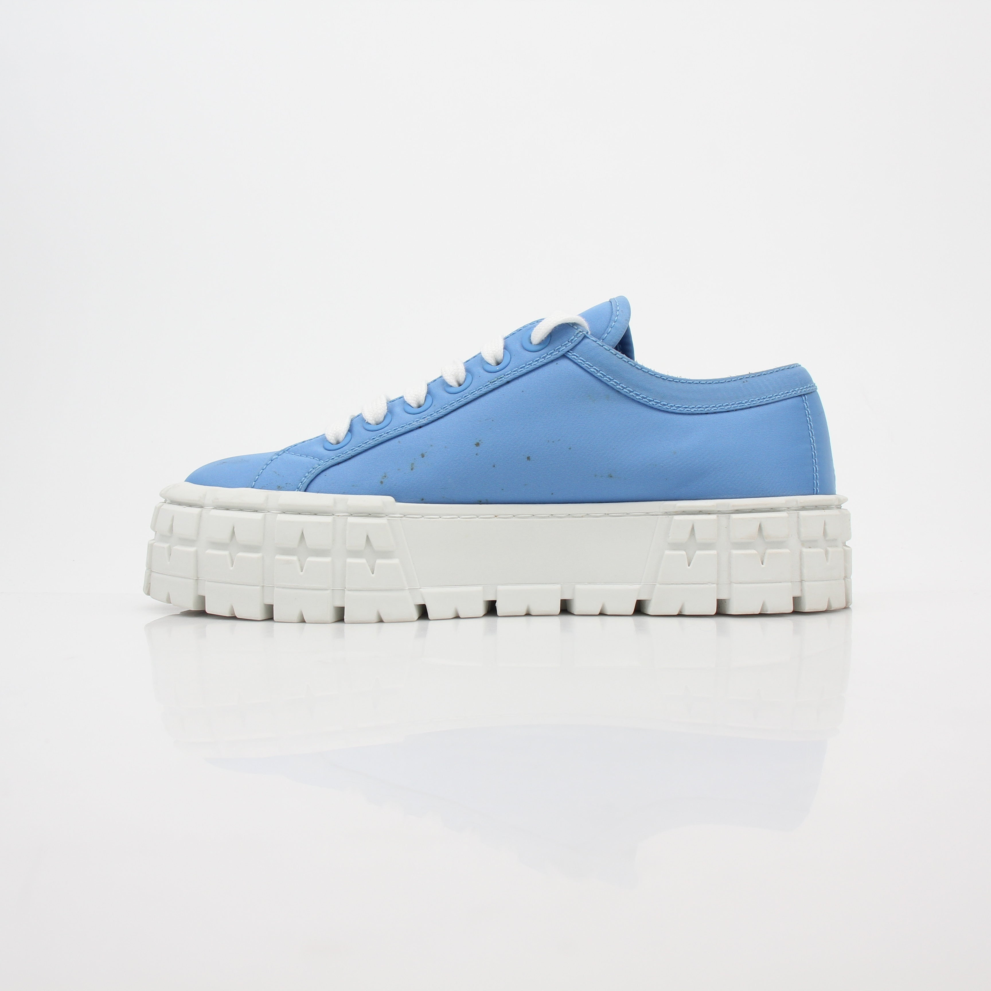 Prada Light Blue Double Wheel Low Top Sneakers