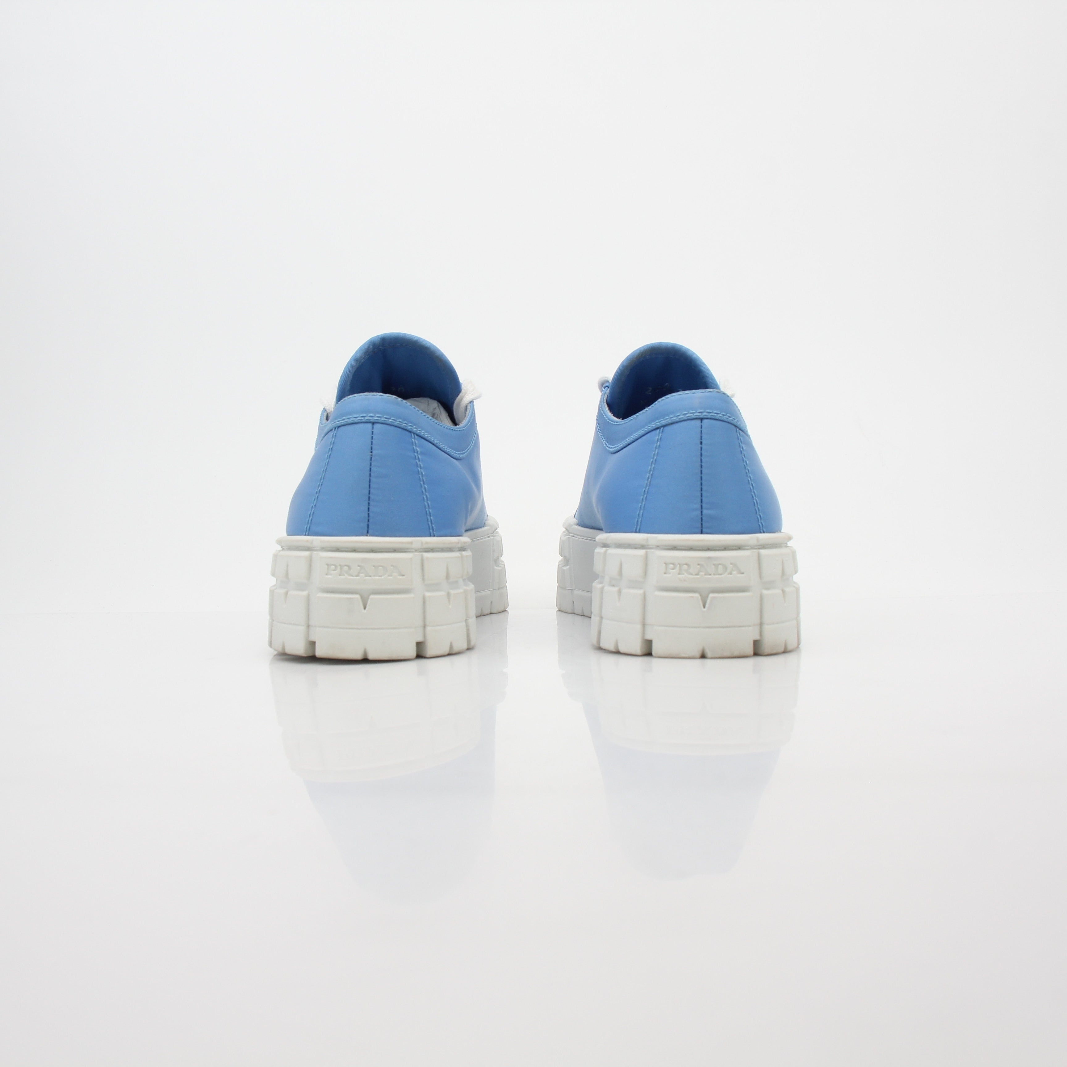 Prada Light Blue Double Wheel Low Top Sneakers