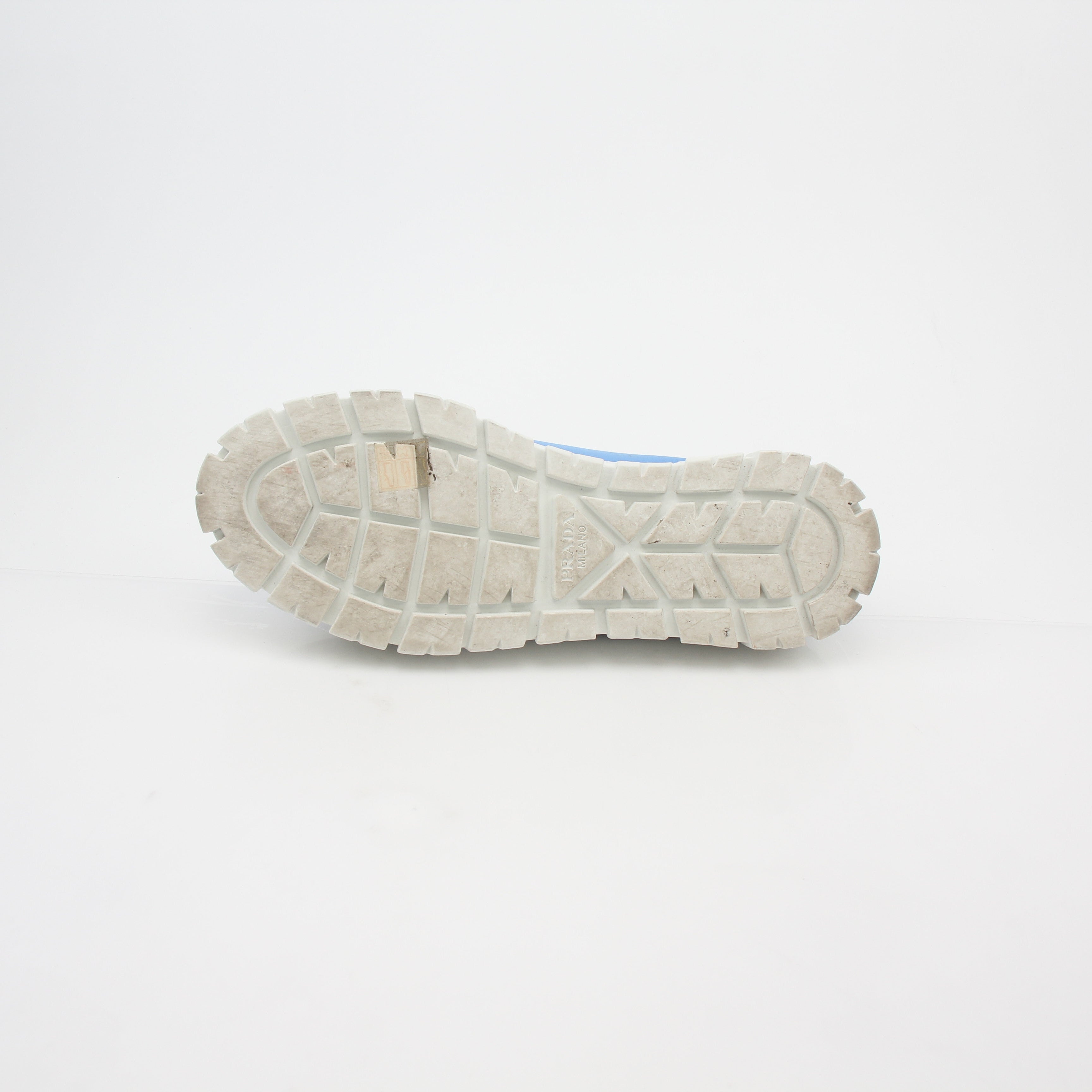 Prada Light Blue Double Wheel Low Top Sneakers