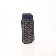Goyard Churchill Navy Goyardine small cigar case from Gold & Beyond, with navy blue pattern and compact design for accessories.