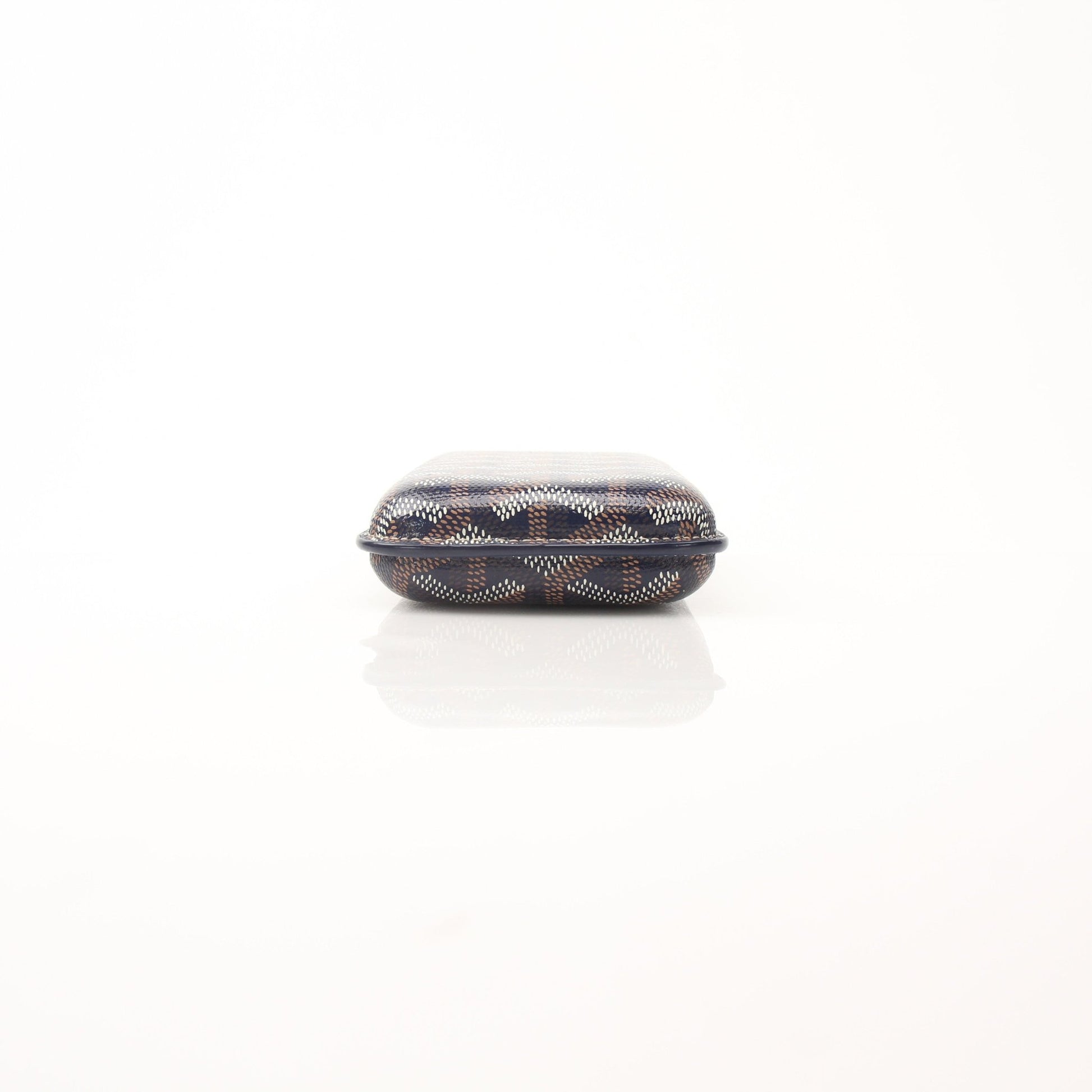 Goyard Churchill navy Goyardine small cigar case with gold accents, designed for stylish cigar storage accessories.