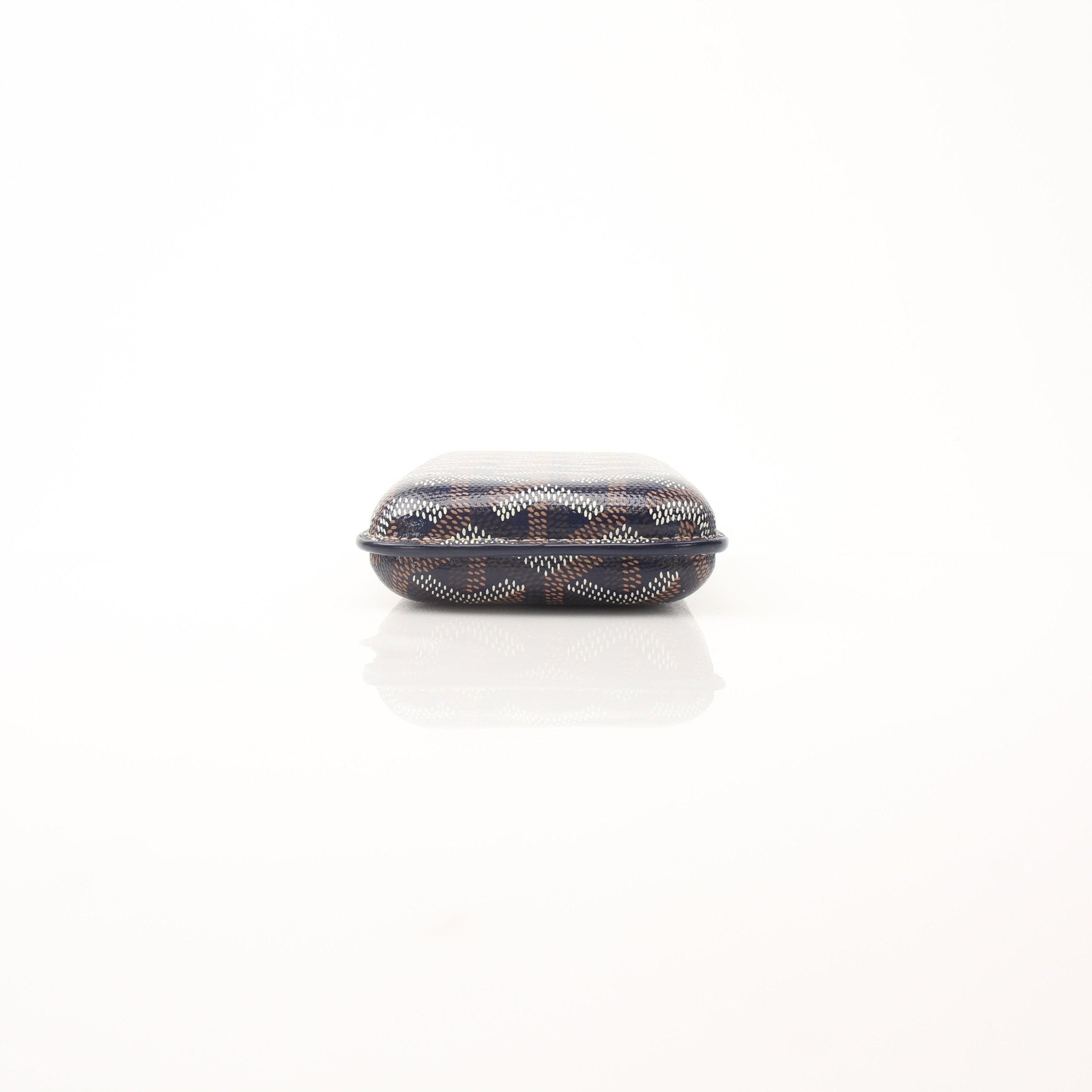 Goyard Churchill navy Goyardine small cigar case with gold accents, designed for stylish cigar storage accessories.